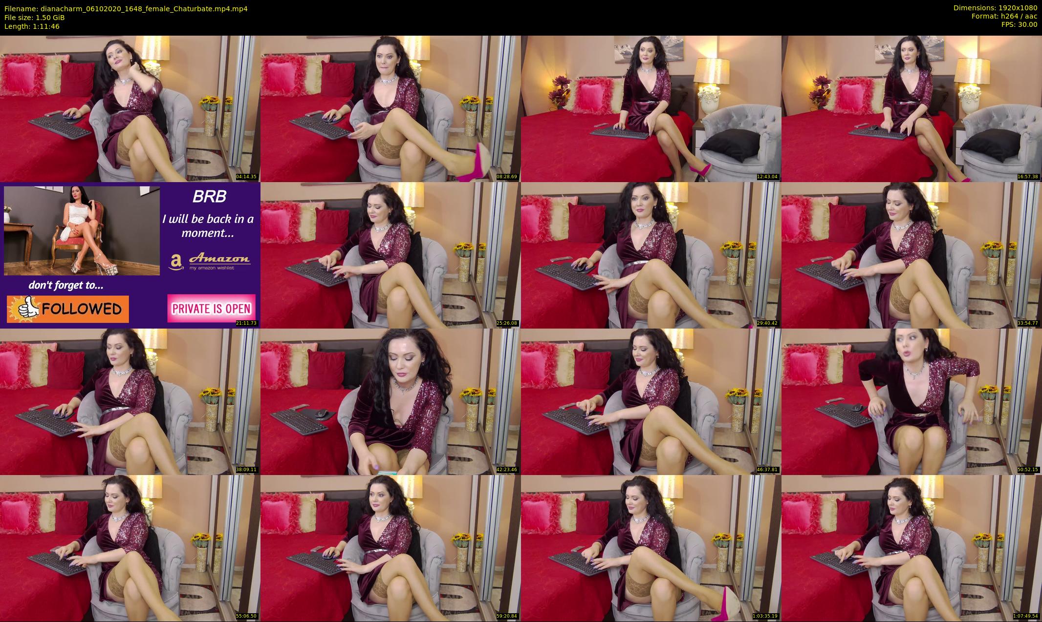 dianacharm — 72 minute Chaturbate female cam show recording, 1080p, Oct 6, 2020