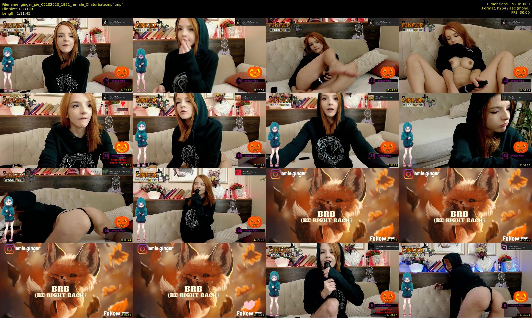 ginger_pie — 72 minute Chaturbate female cam show recording, 1080p, Oct 6, 2020