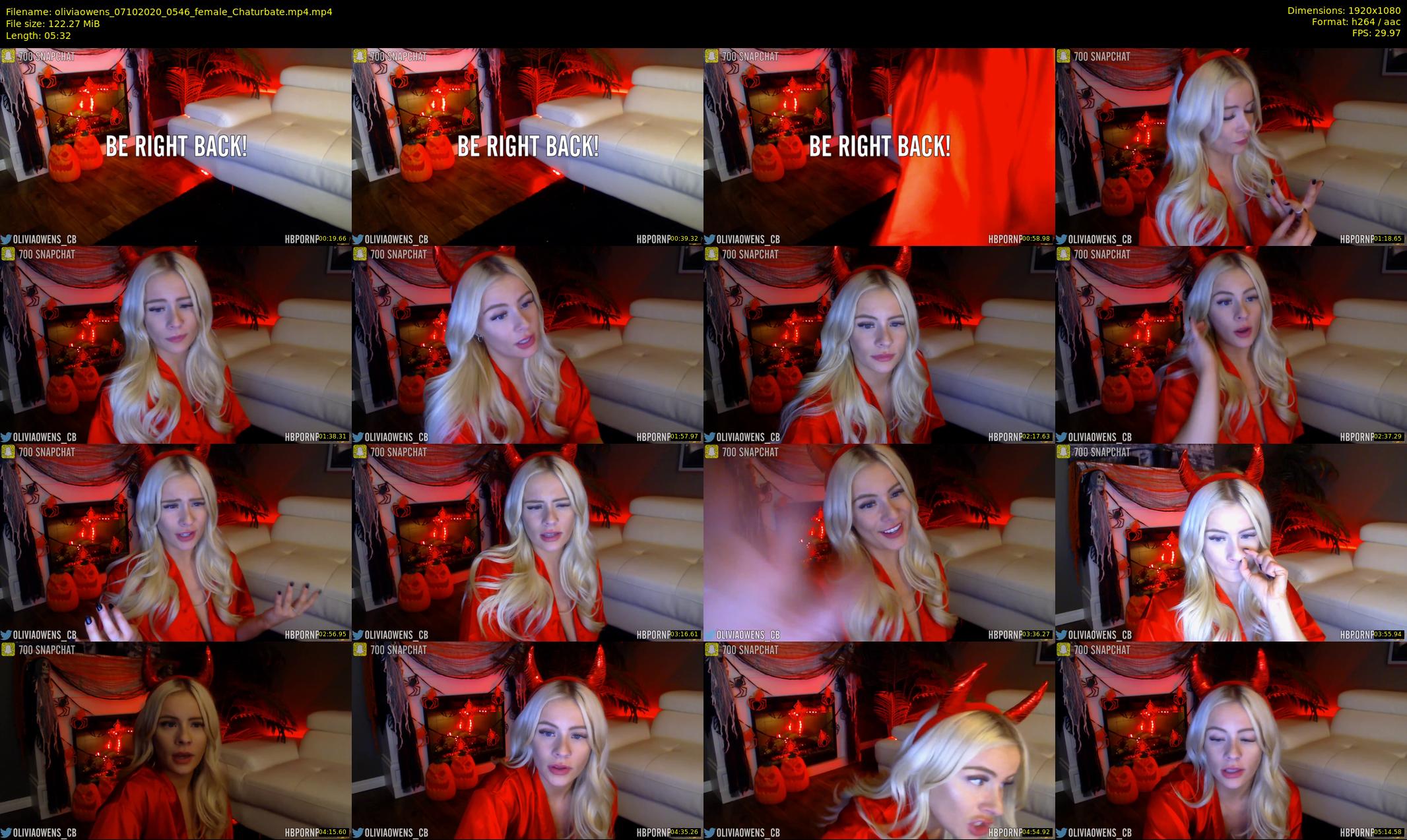 oliviaowens — 6 minute Chaturbate female cam show recording, 1080p, Oct 7, 2020