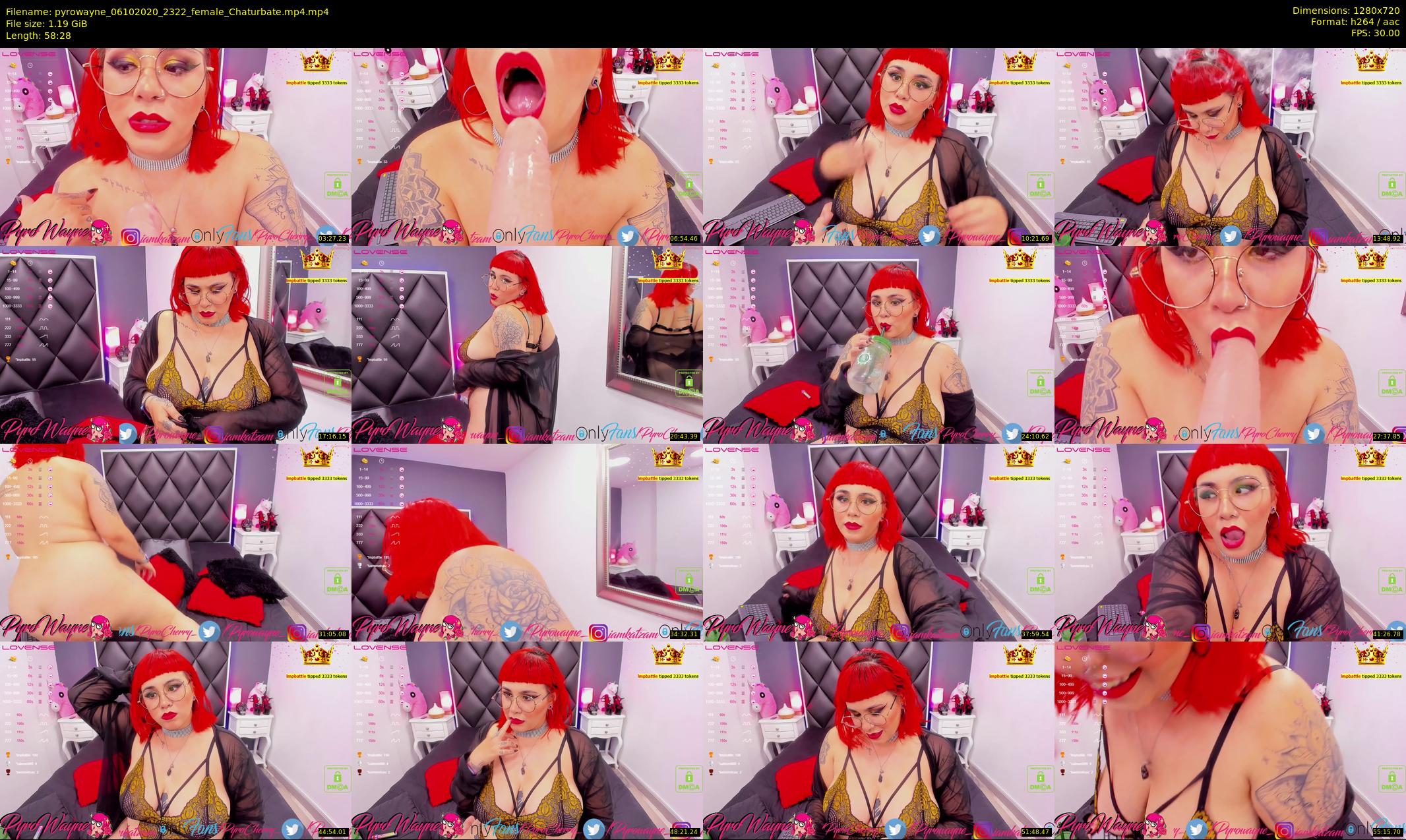 pyrowayne — 59 minute Chaturbate female cam show recording, 720p, Oct 6, 2020