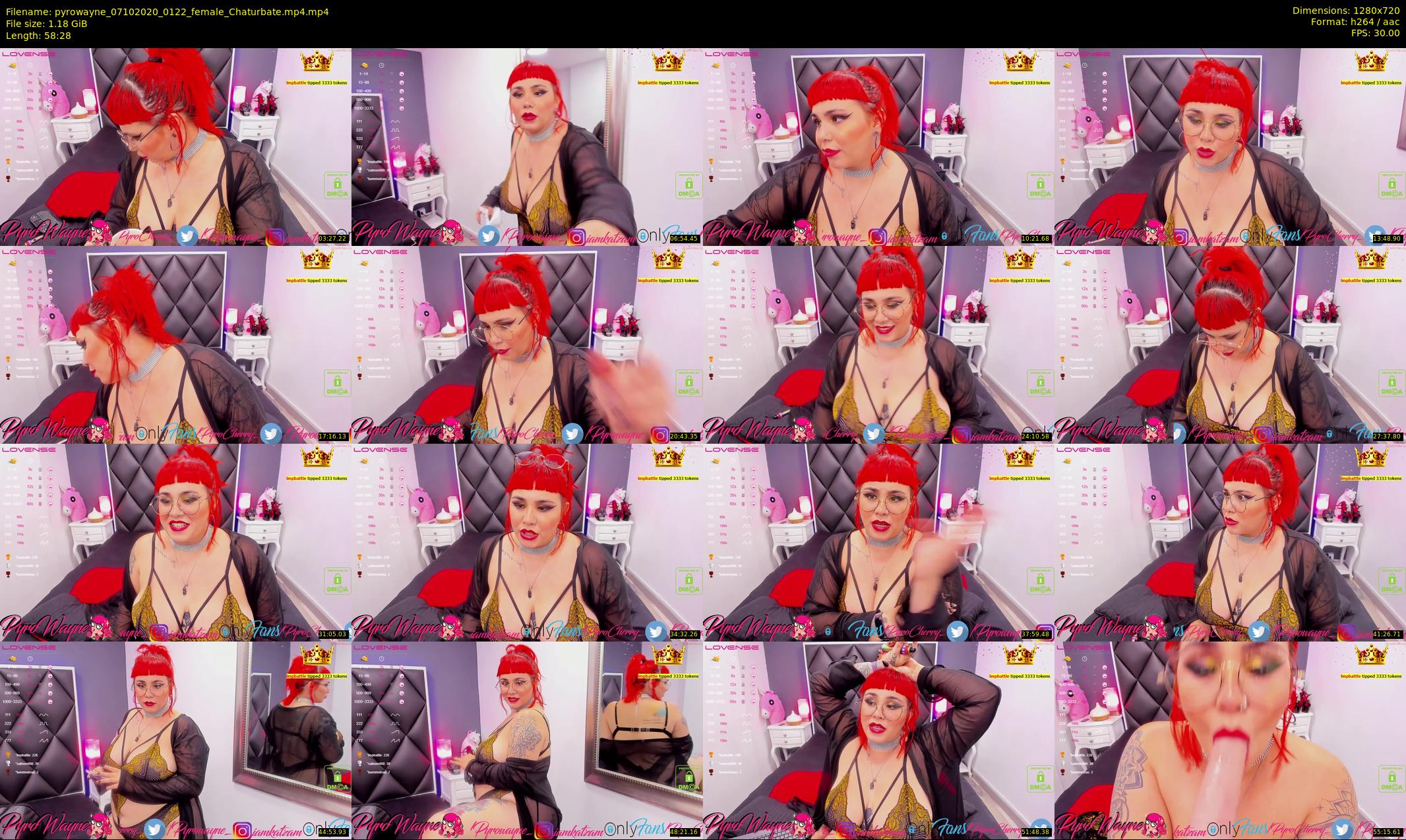 pyrowayne — 59 minute Chaturbate female cam show recording, 720p, Oct 7, 2020
