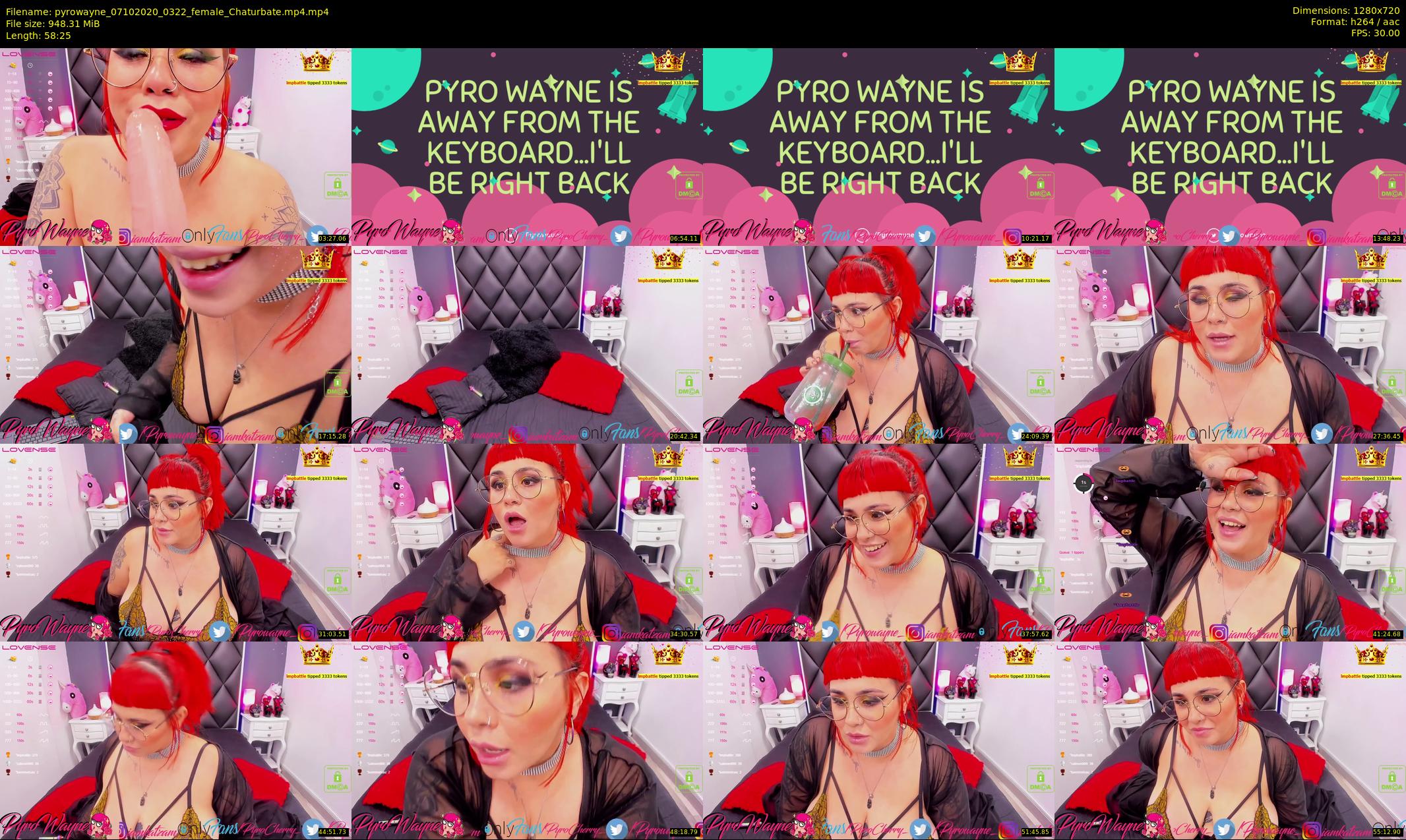 pyrowayne — 59 minute Chaturbate female cam show recording, 720p, Oct 7, 2020