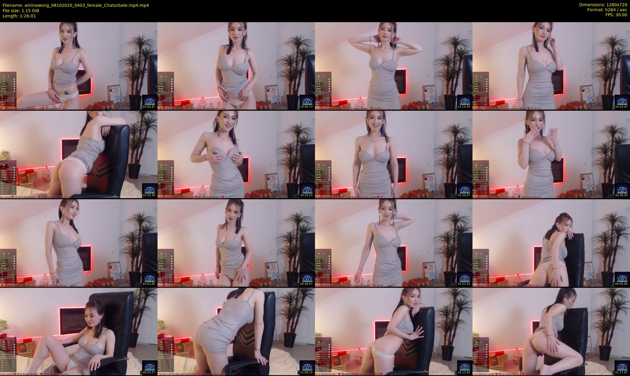 aminawong — 87 minute Chaturbate female cam show recording, 720p, Oct 8, 2020