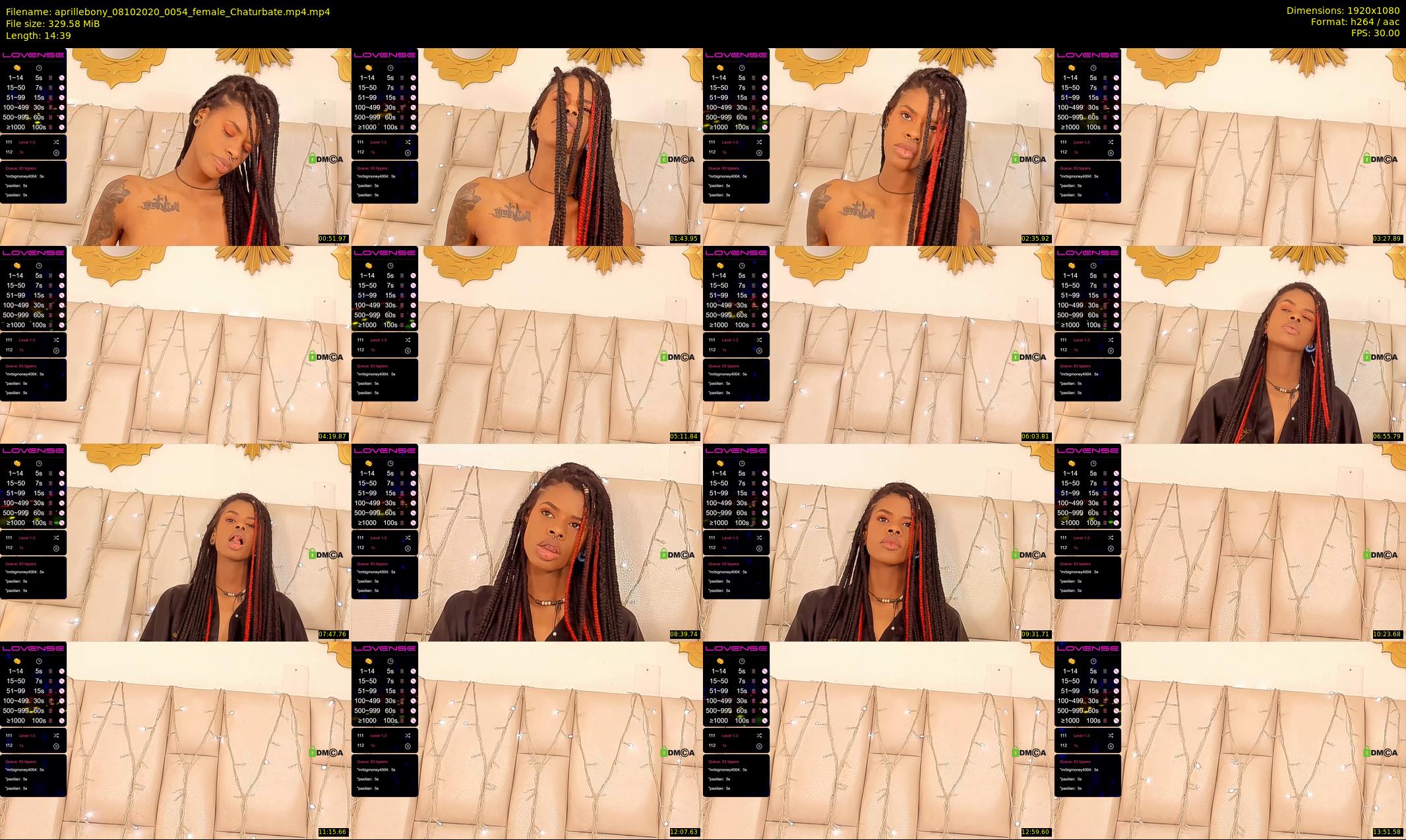 aprillebony — 15 minute Chaturbate female cam show recording, 1080p, Oct 8, 2020