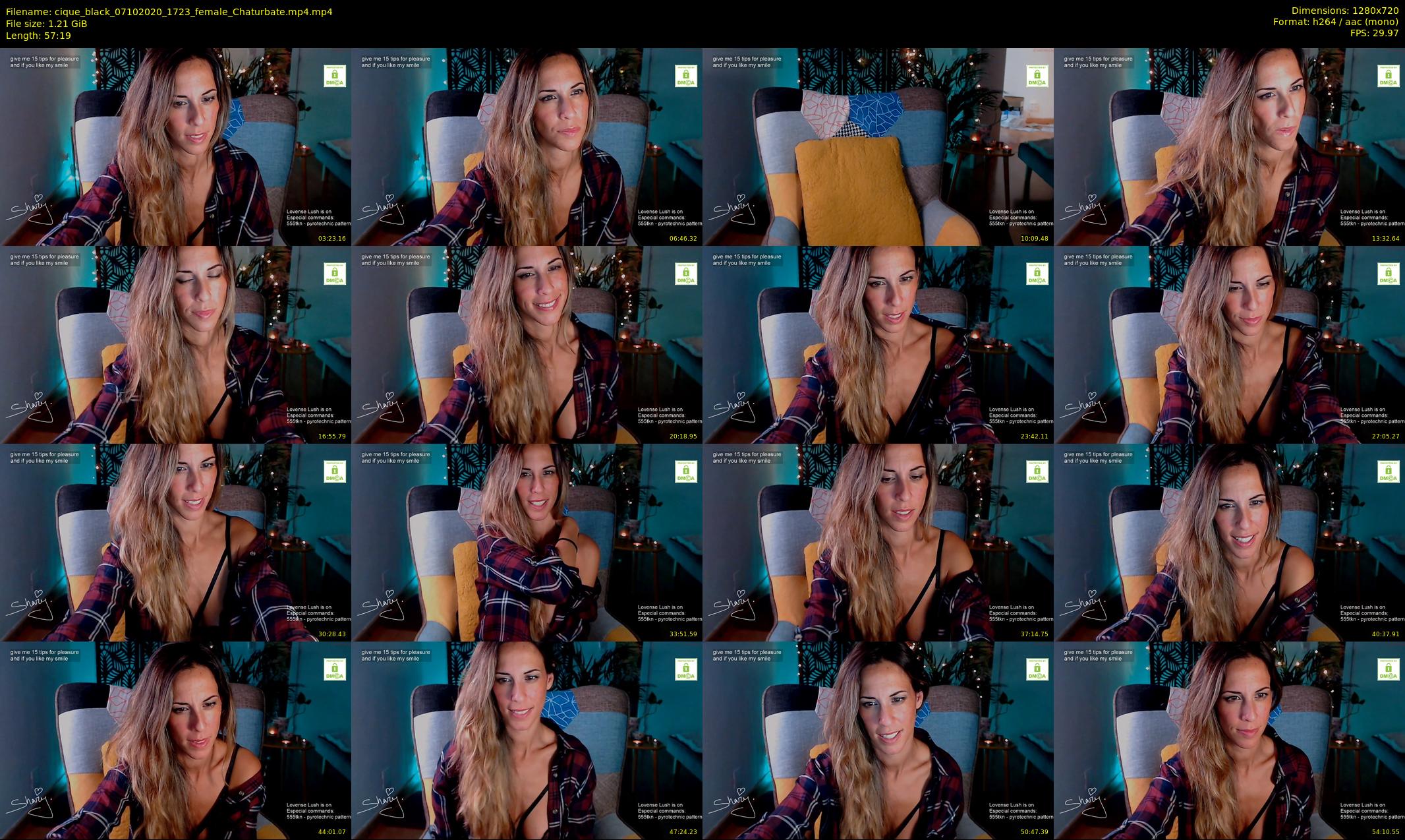 cique_black — 58 minute Chaturbate female cam show recording, 720p, Oct 7, 2020