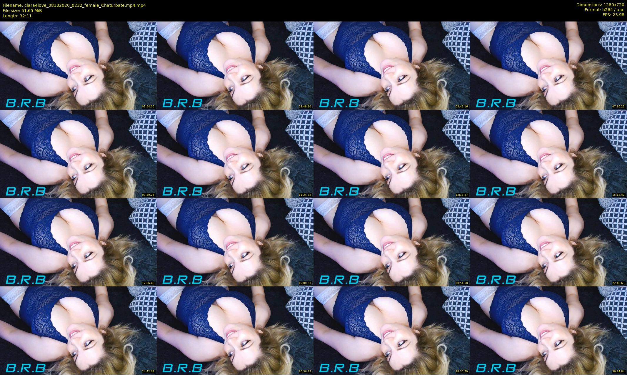 clara4love — 33 minute Chaturbate female cam show recording, 720p, Oct 8, 2020
