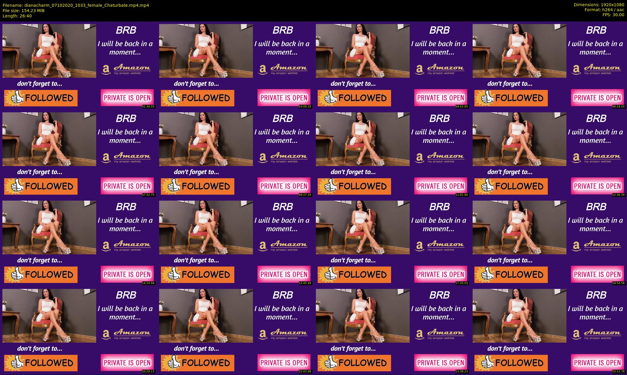 dianacharm — 27 minute Chaturbate female cam show recording, 1080p, Oct 7, 2020