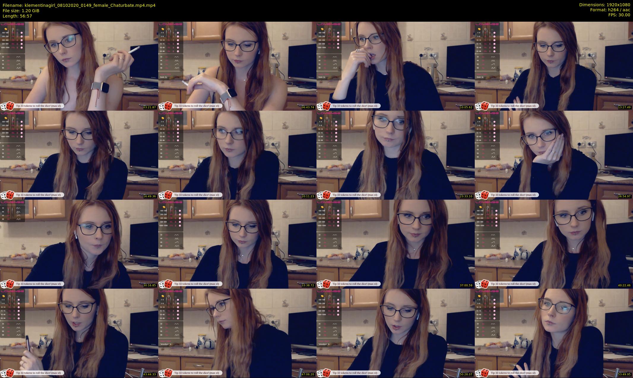 klementinagirl — 57 minute Chaturbate female cam show recording, 1080p, Oct 8, 2020