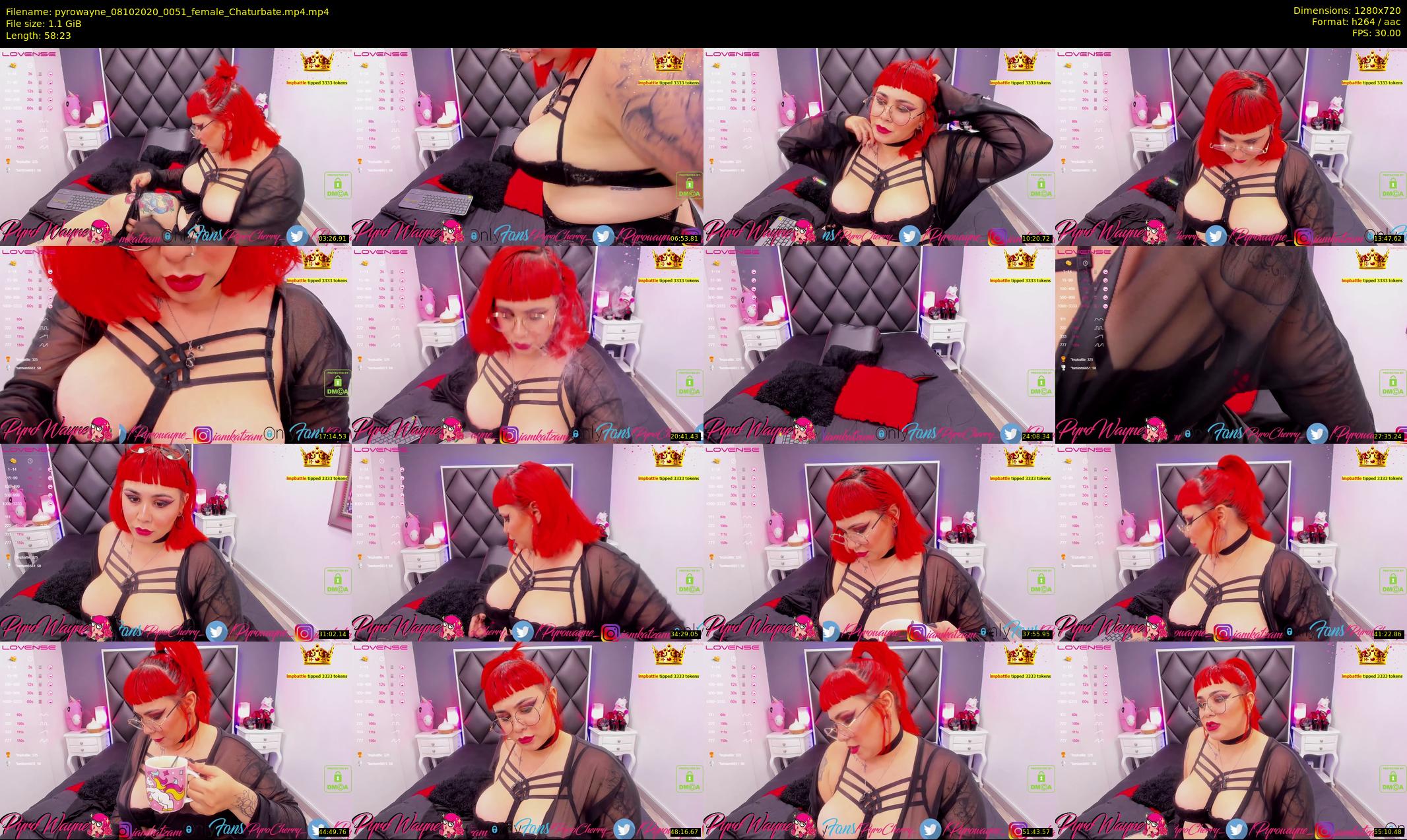 pyrowayne — 59 minute Chaturbate female cam show recording, 720p, Oct 8, 2020