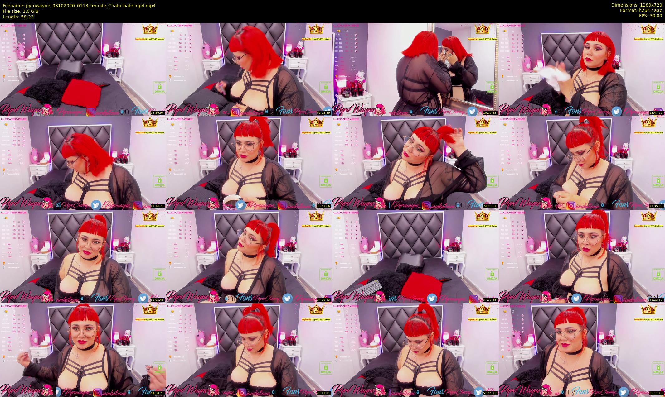 pyrowayne — 59 minute Chaturbate female cam show recording, 720p, Oct 8, 2020