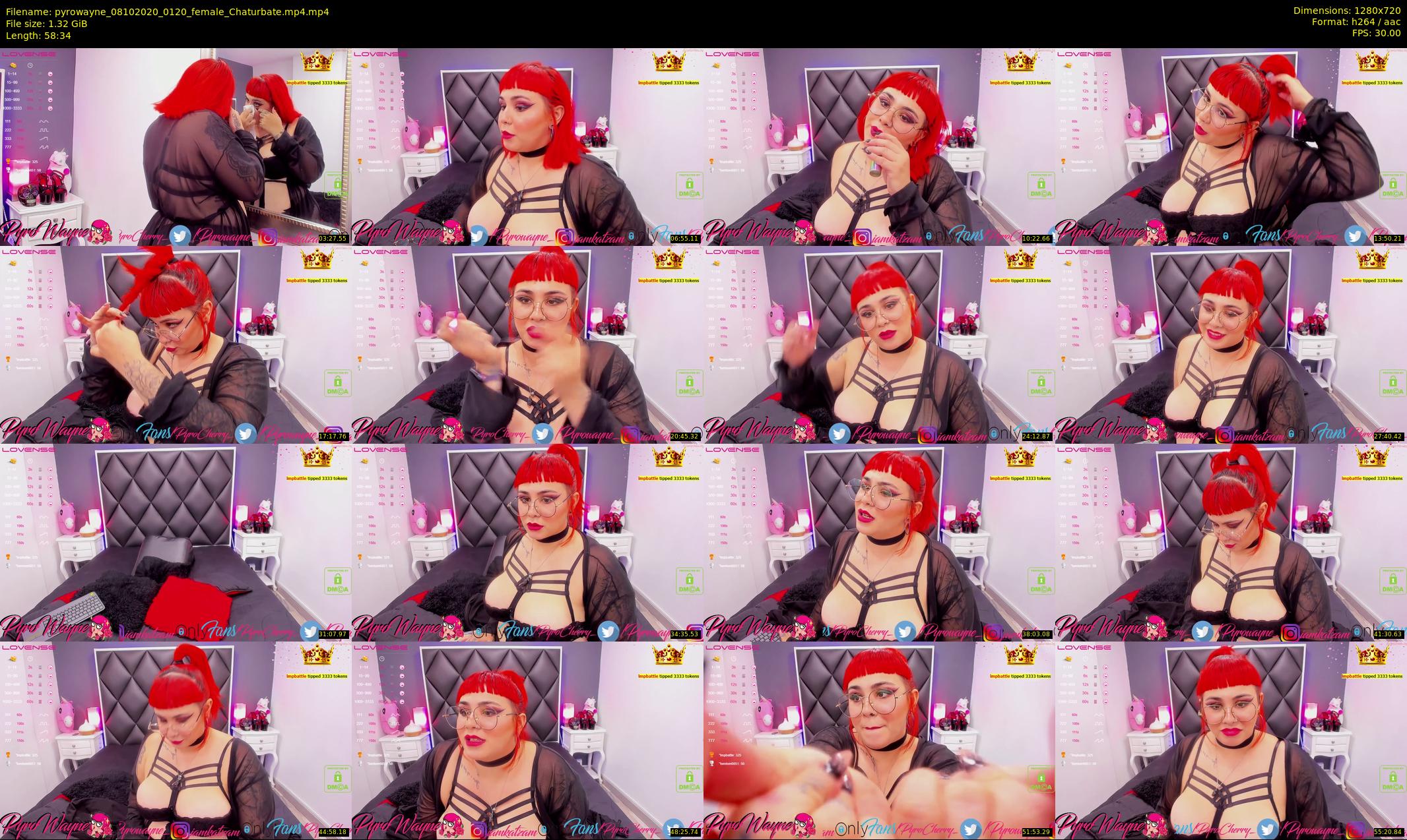pyrowayne — 59 minute Chaturbate female cam show recording, 720p, Oct 8, 2020