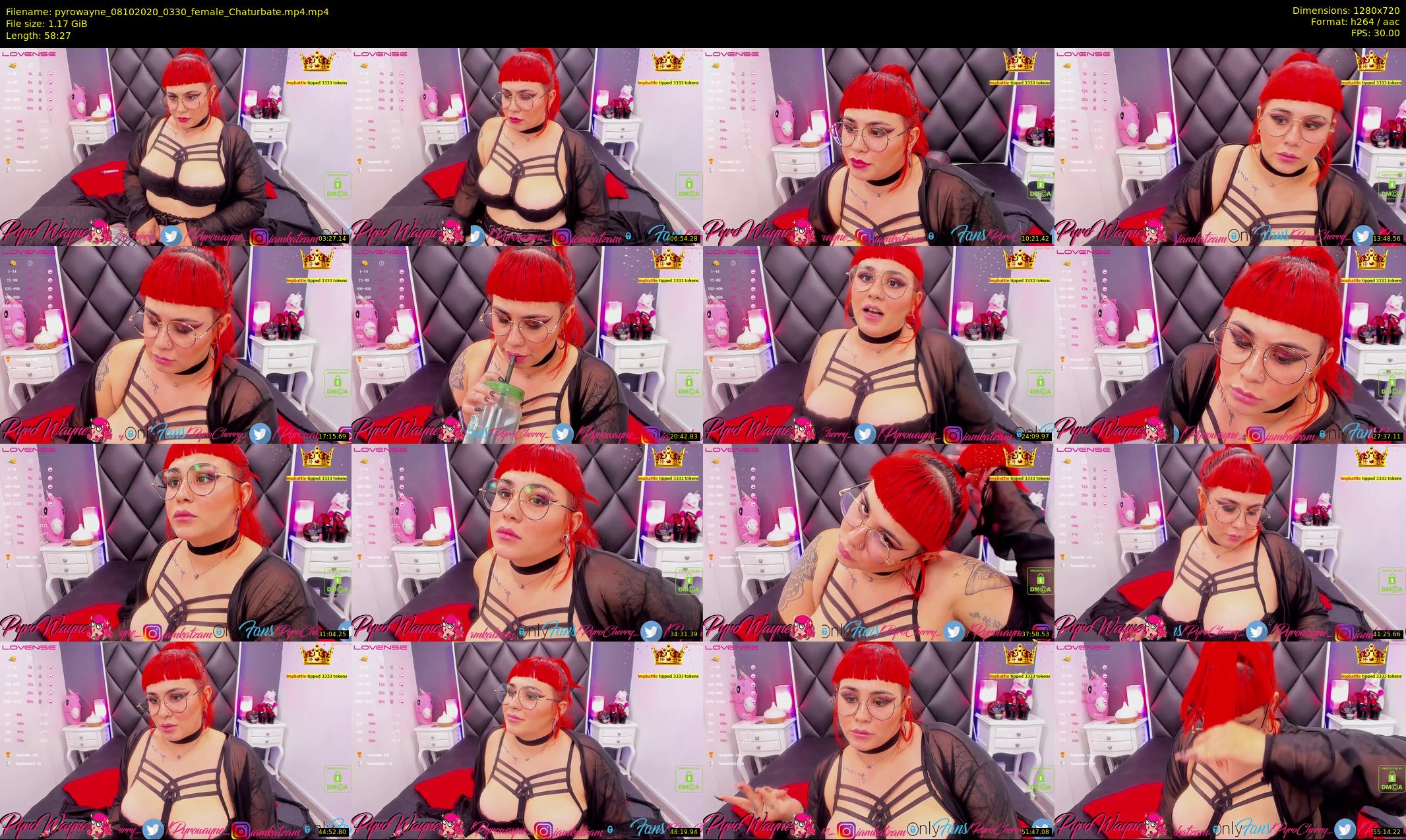 pyrowayne — 59 minute Chaturbate female cam show recording, 720p, Oct 8, 2020