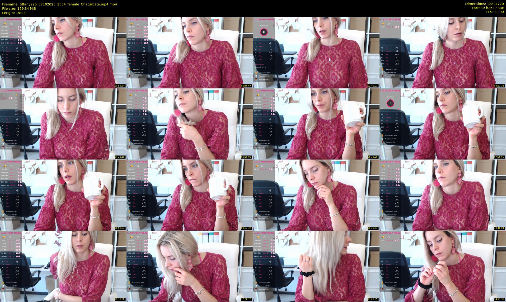tiffany925 — 16 minute Chaturbate female cam show recording, 720p, Oct 7, 2020
