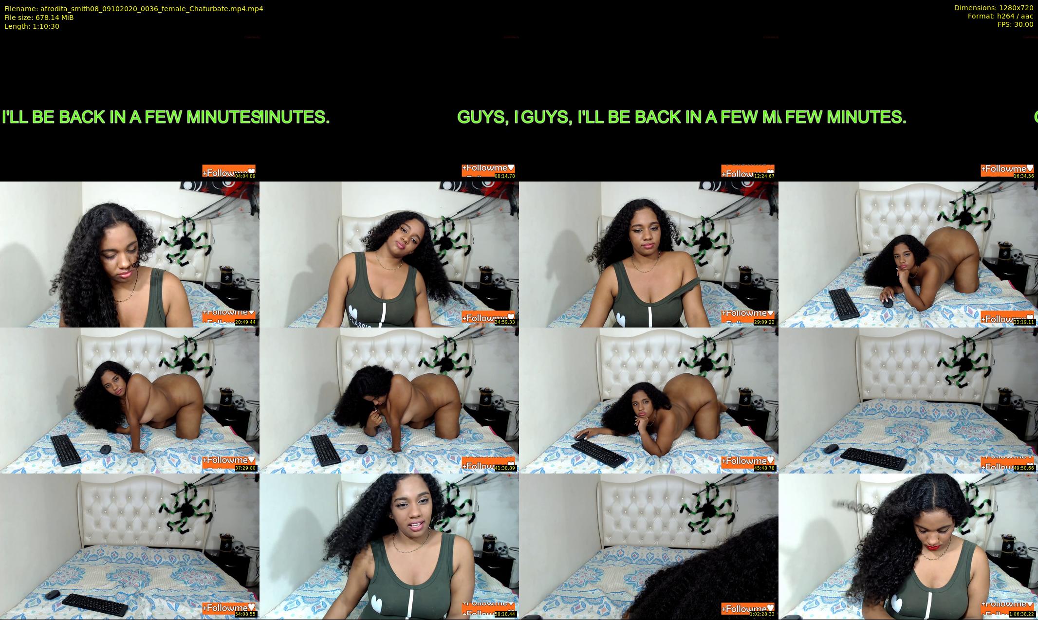 afrodita_smith08 — 71 minute Chaturbate female cam show recording, 720p, Oct 9, 2020