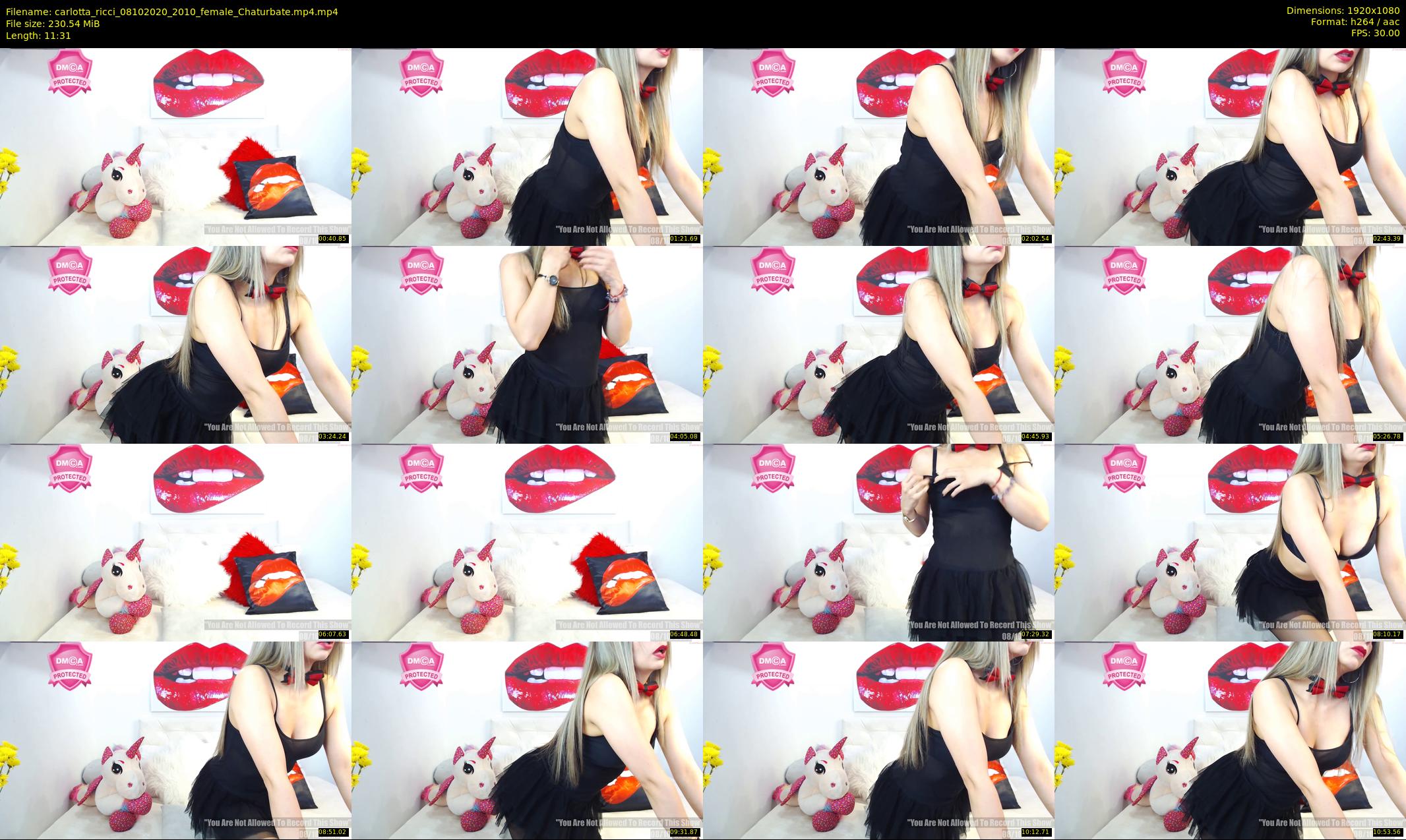 carlotta_ricci — 12 minute Chaturbate female cam show recording, 1080p, Oct 8, 2020