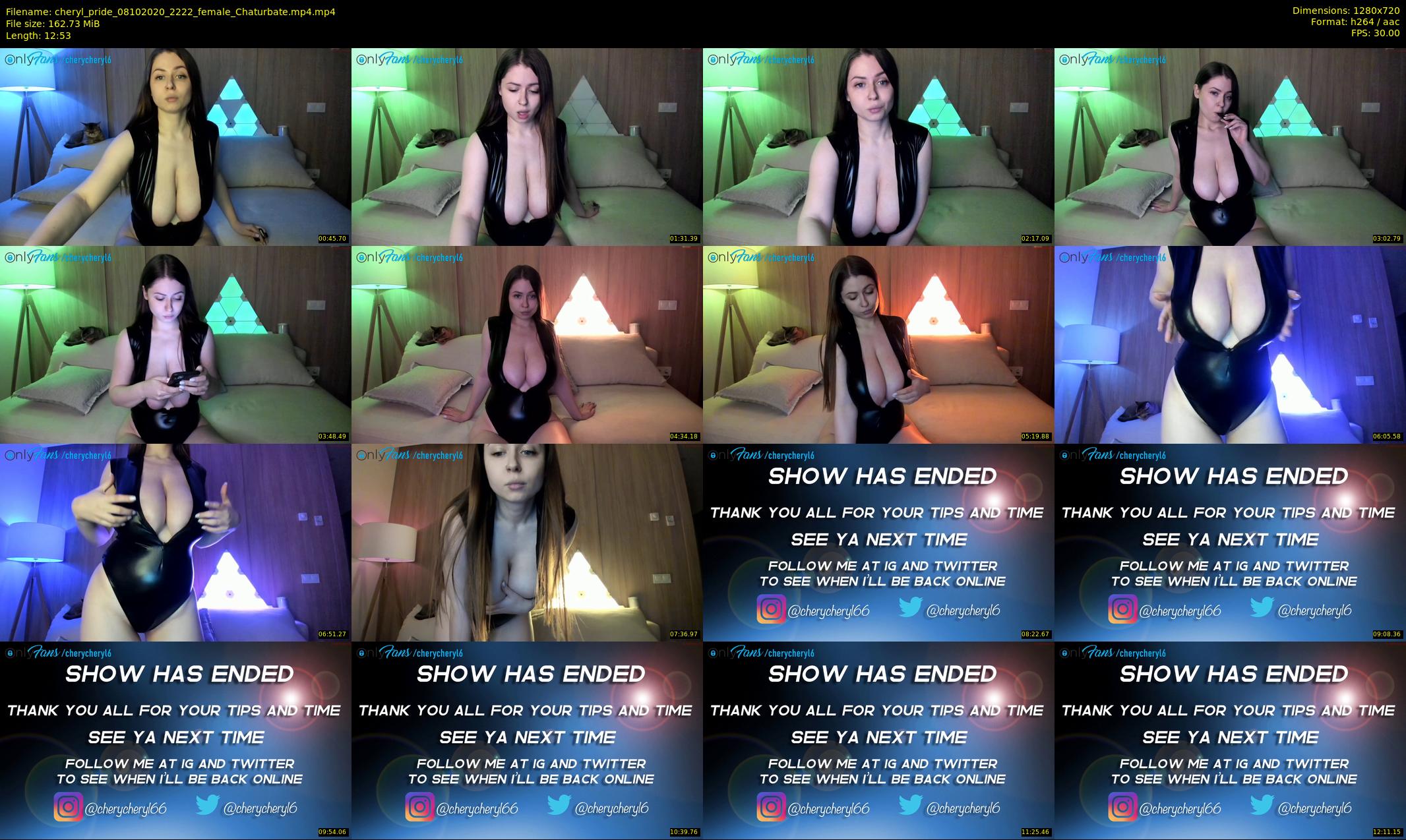 cheryl_pride — 13 minute Chaturbate female cam show recording, 720p, Oct 8, 2020