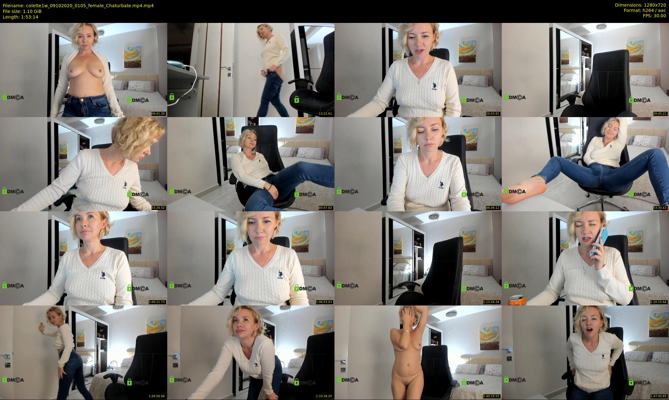 colette1w — 114 minute Chaturbate female cam show recording, 720p, Oct 9, 2020
