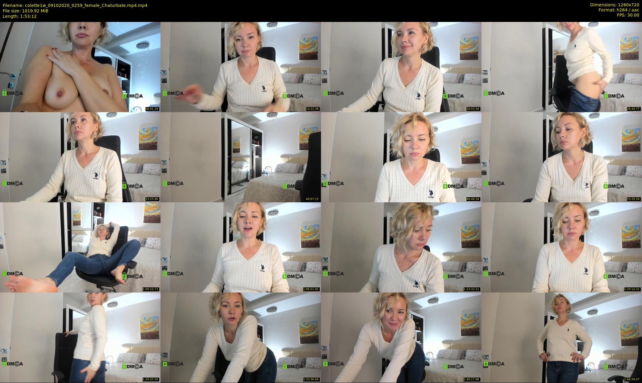 colette1w — 114 minute Chaturbate female cam show recording, 720p, Oct 9, 2020
