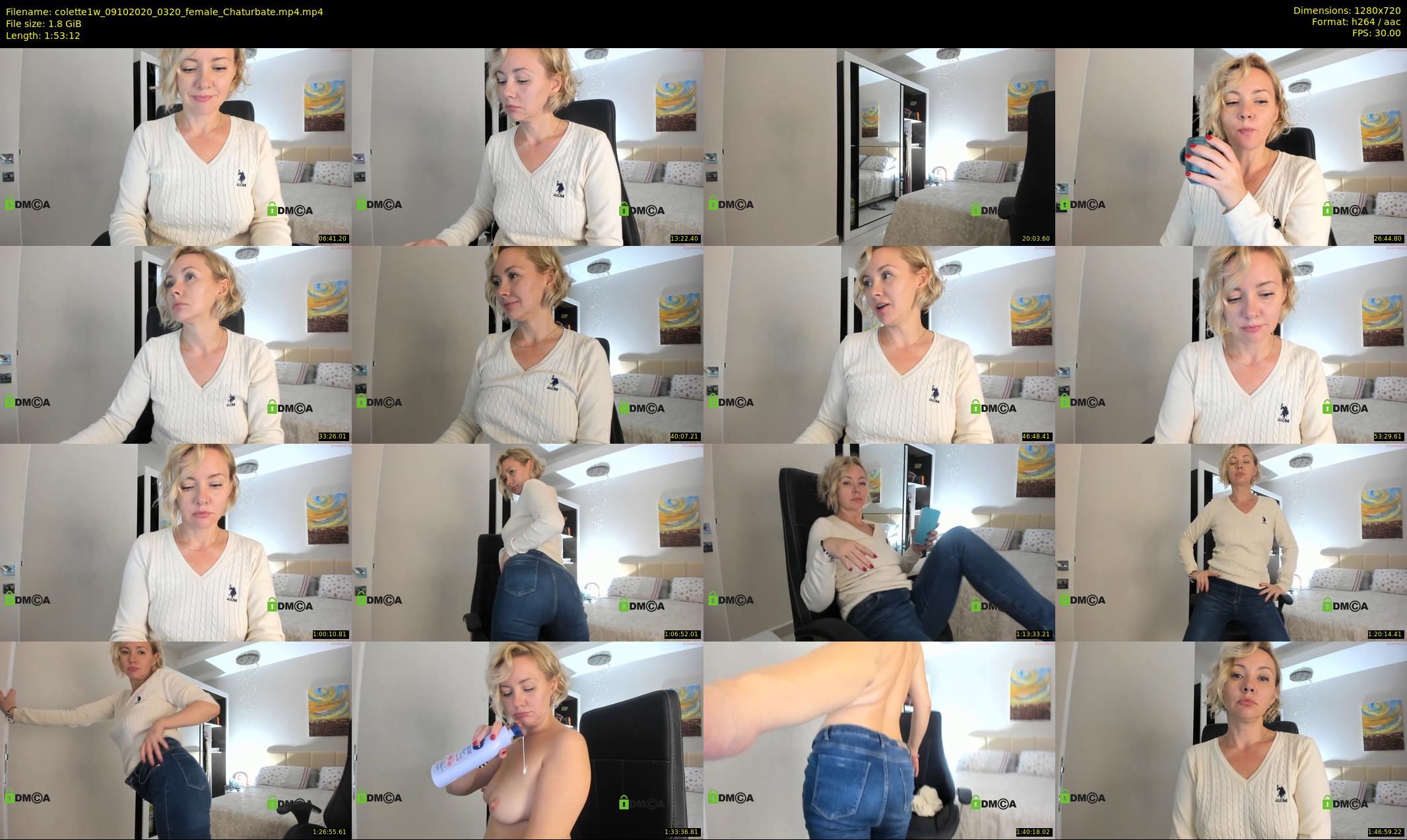 colette1w — 114 minute Chaturbate female cam show recording, 720p, Oct 9, 2020