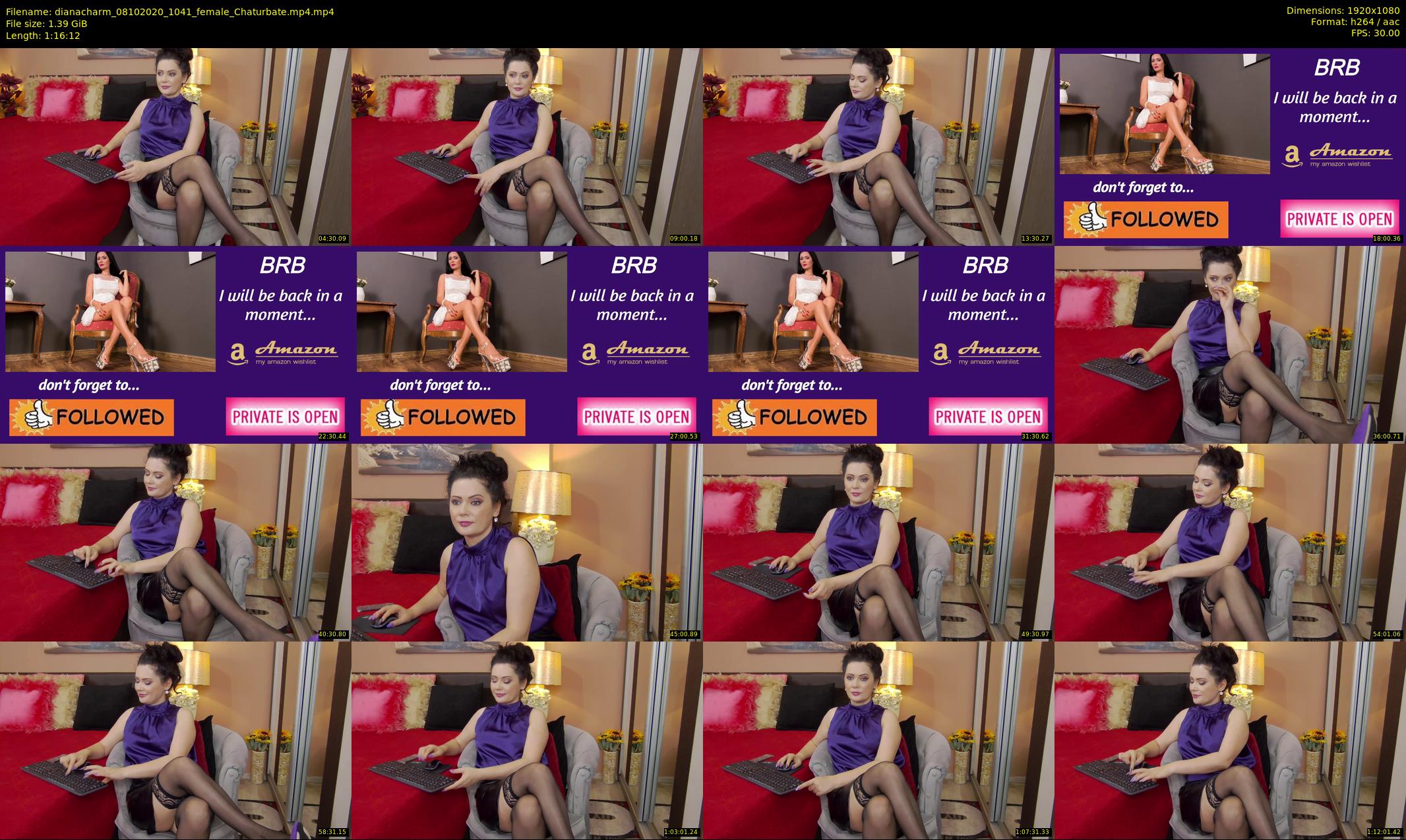dianacharm — 77 minute Chaturbate female cam show recording, 1080p, Oct 8, 2020