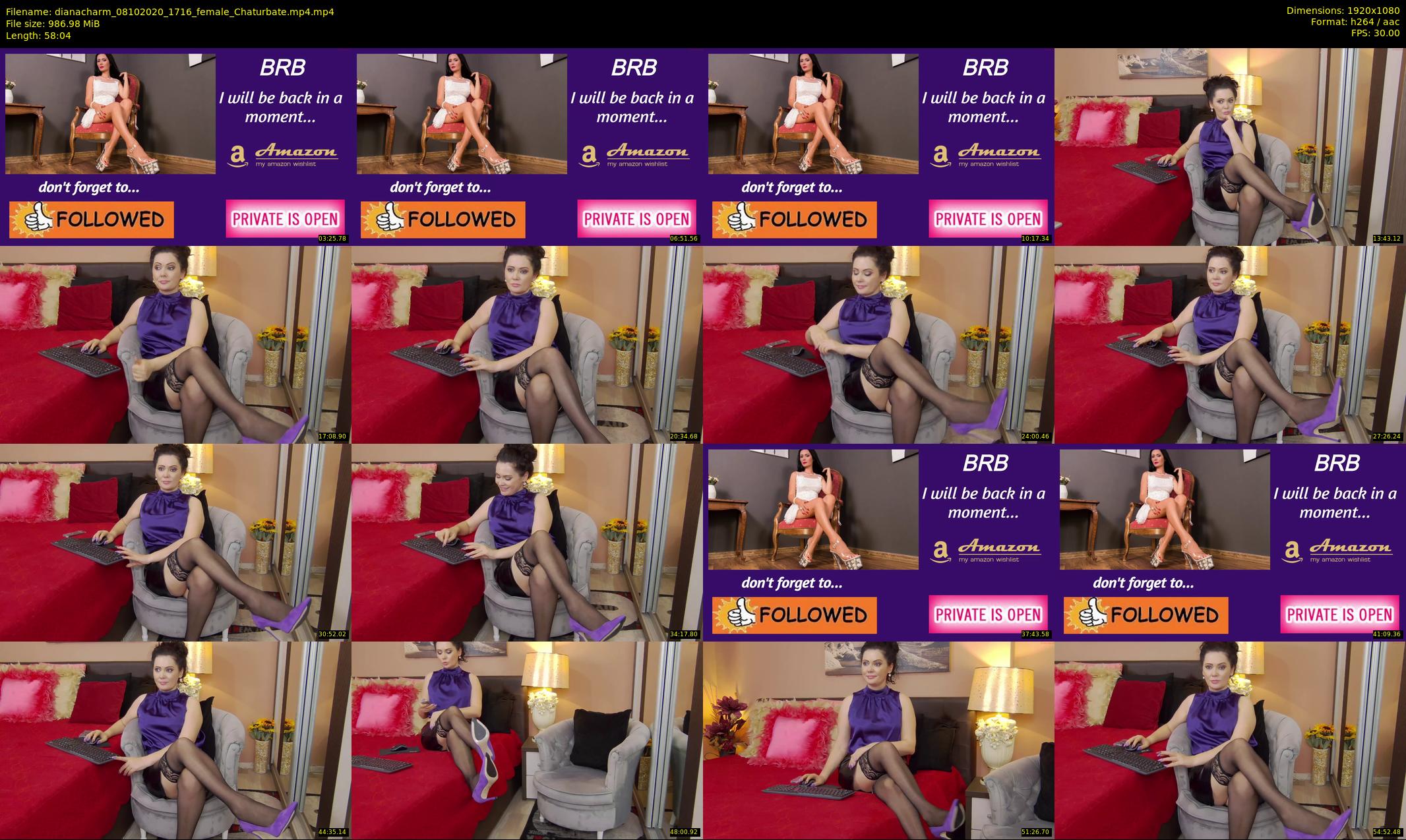 dianacharm — 59 minute Chaturbate female cam show recording, 1080p, Oct 8, 2020