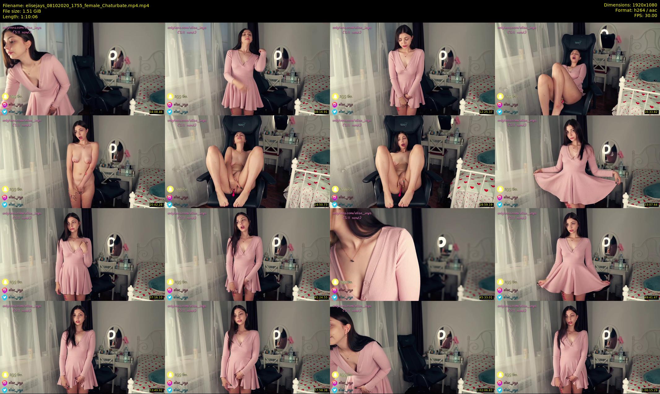 elisejays — 71 minute Chaturbate female cam show recording, 1080p, Oct 8, 2020