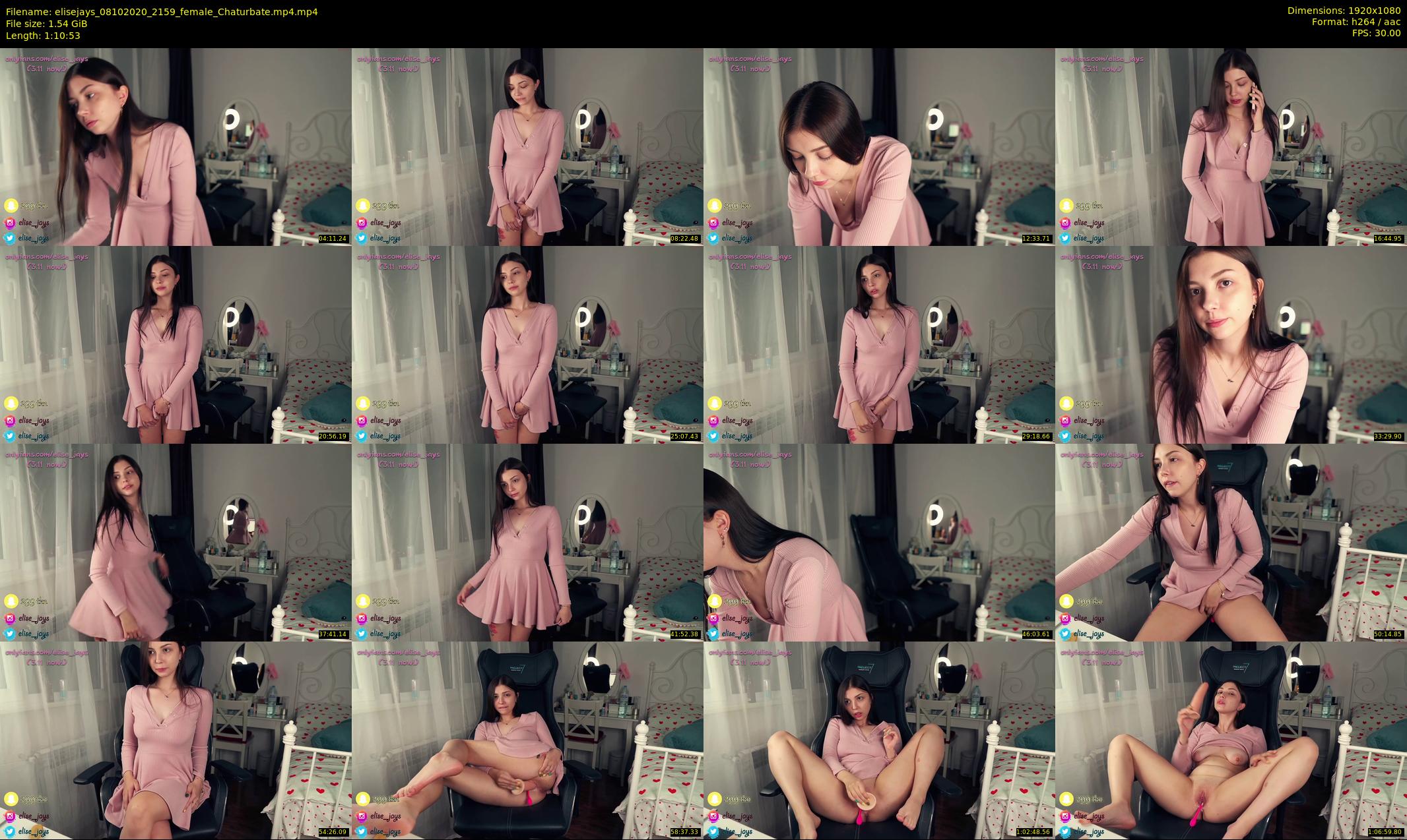 elisejays — 71 minute Chaturbate female cam show recording, 1080p, Oct 8, 2020