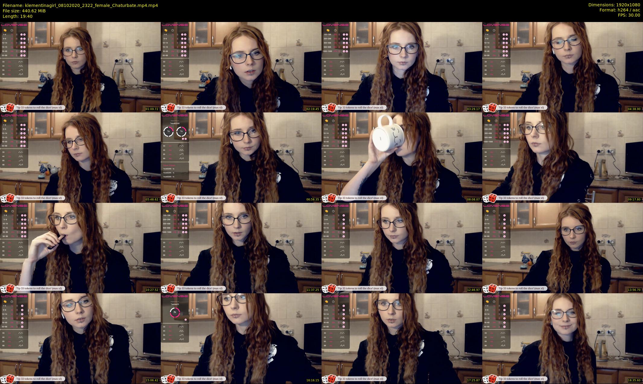 klementinagirl — 20 minute Chaturbate female cam show recording, 1080p, Oct 8, 2020