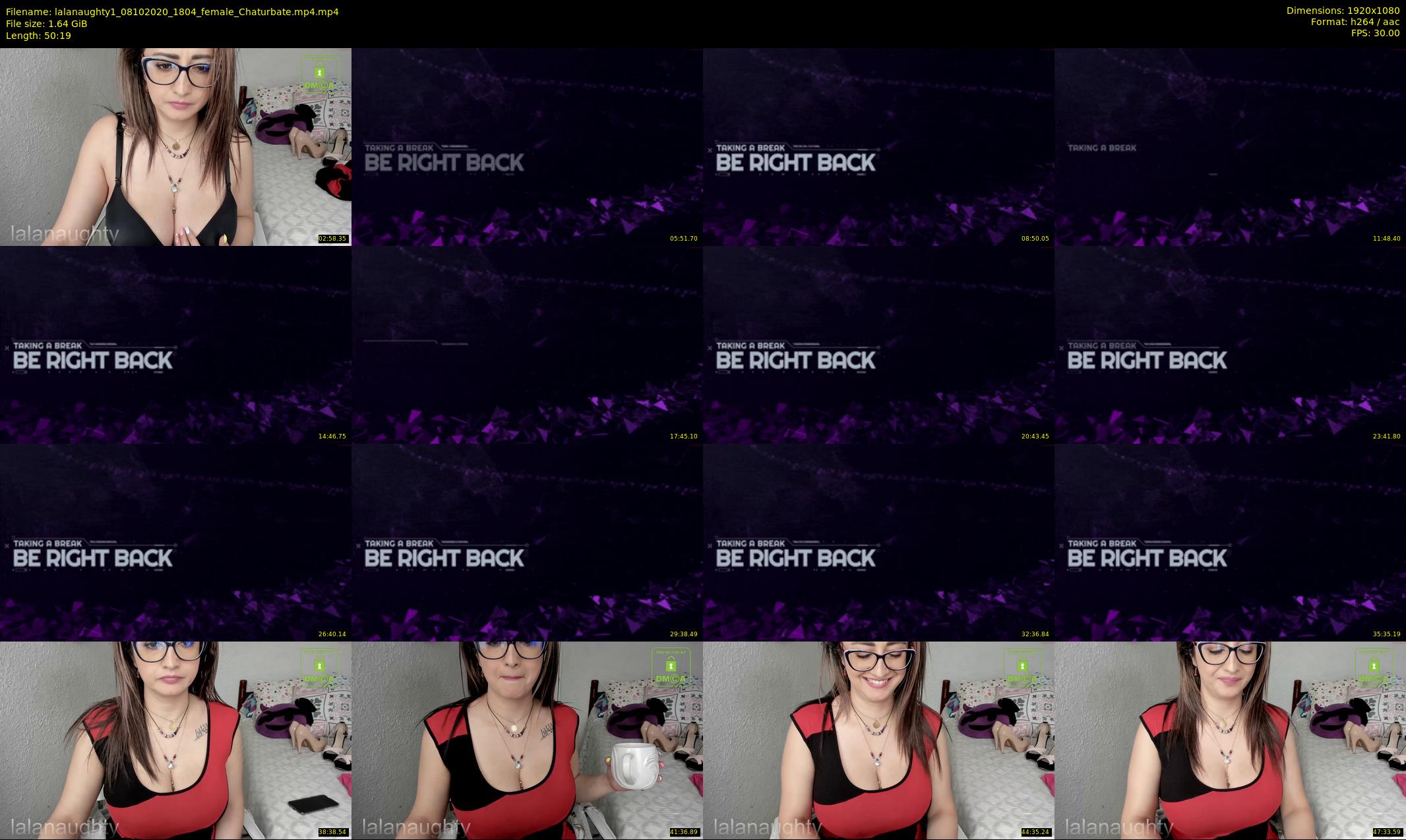 lalanaughty1 — 51 minute Chaturbate female cam show recording, 1080p, Oct 8, 2020