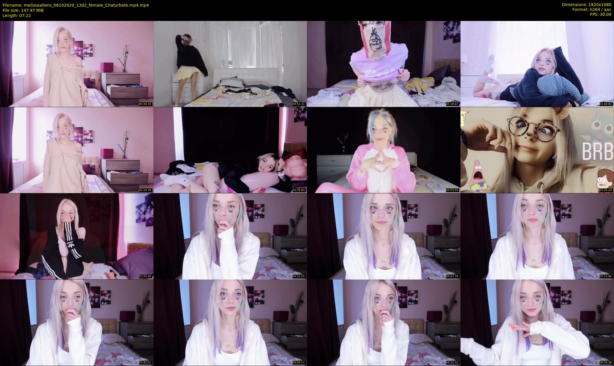 melissaallens — 8 minute Chaturbate female cam show recording, 1080p, Oct 8, 2020