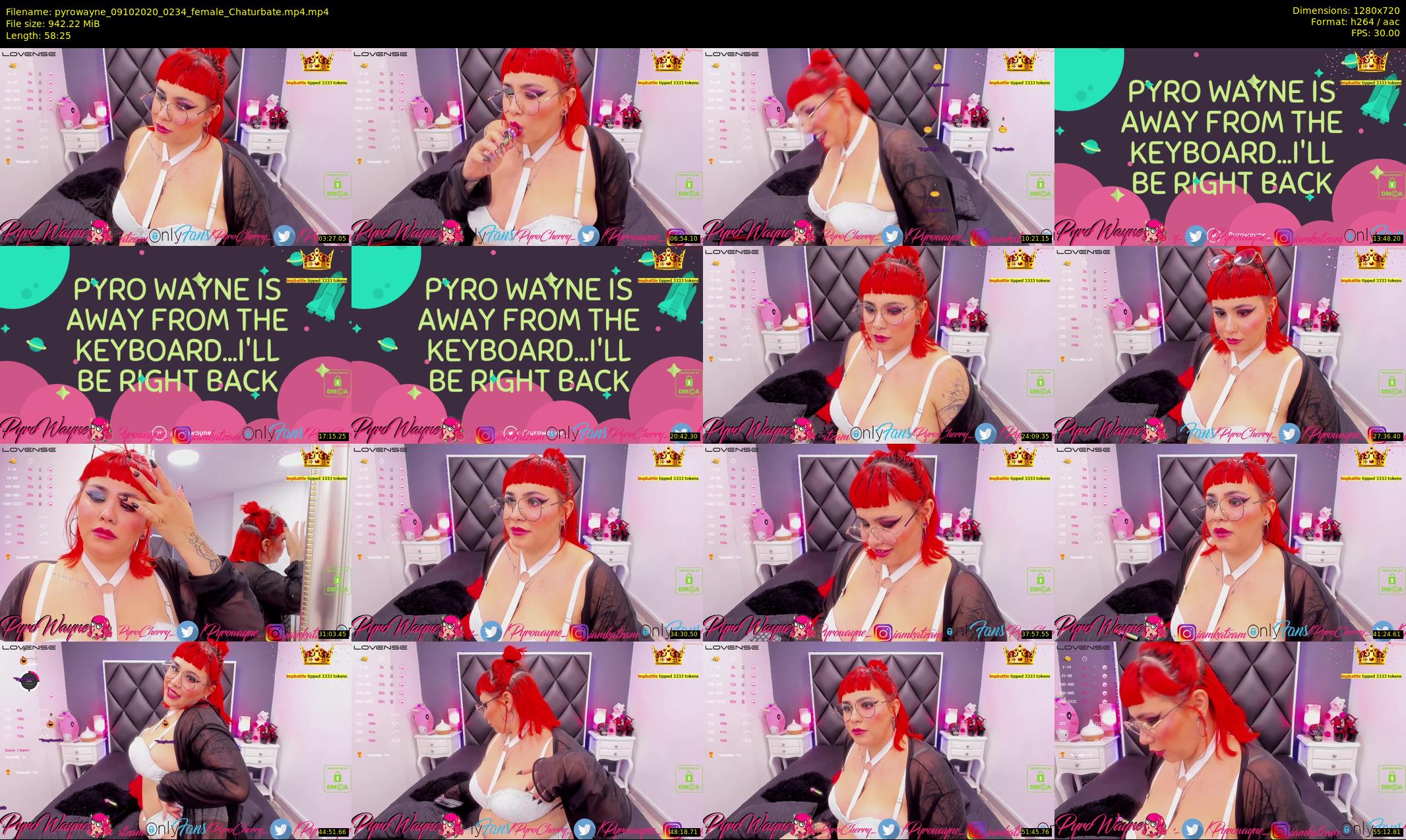 pyrowayne — 59 minute Chaturbate female cam show recording, 720p, Oct 9, 2020