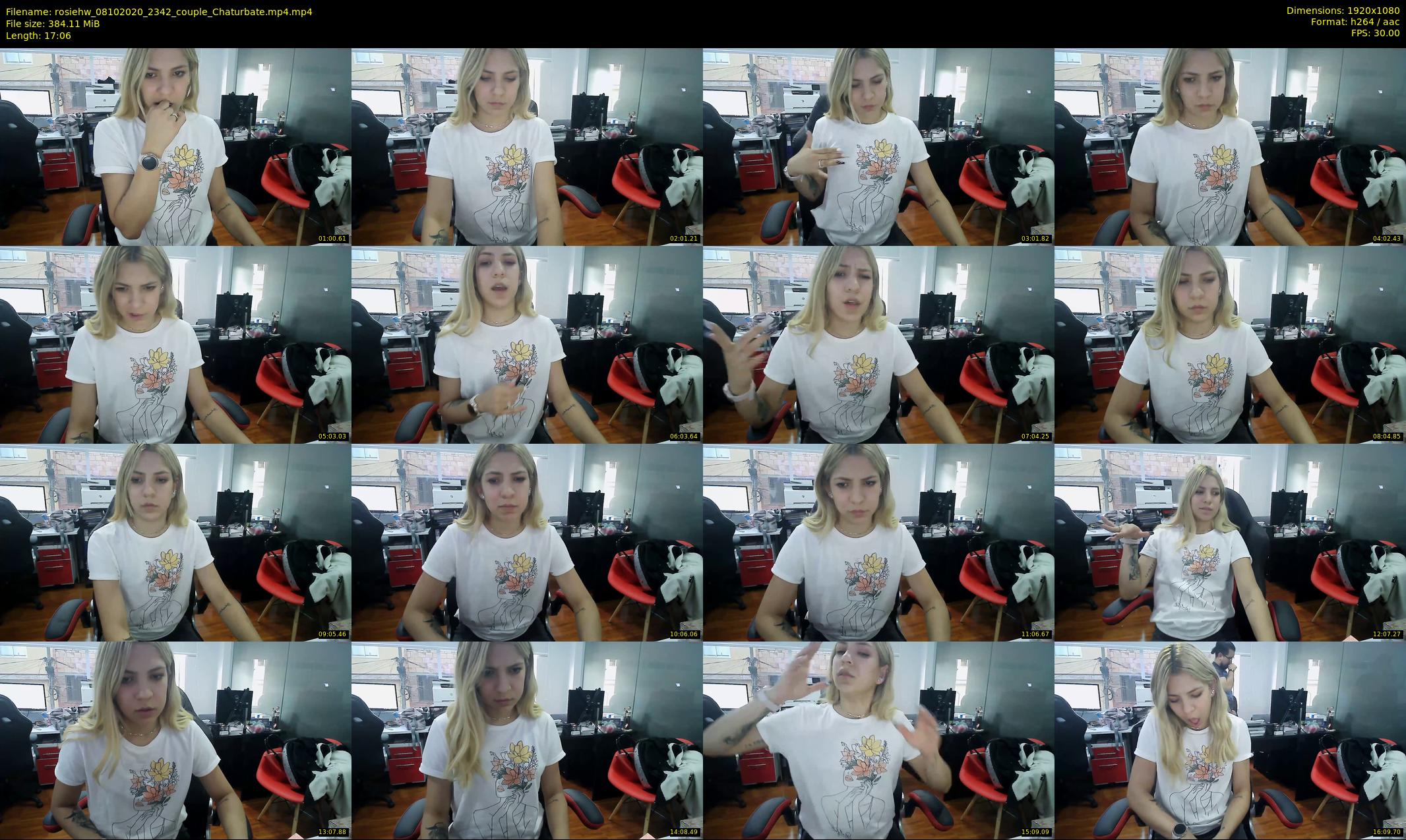 rosiehw — 18 minute Chaturbate couple cam show recording, 1080p, Oct 8, 2020