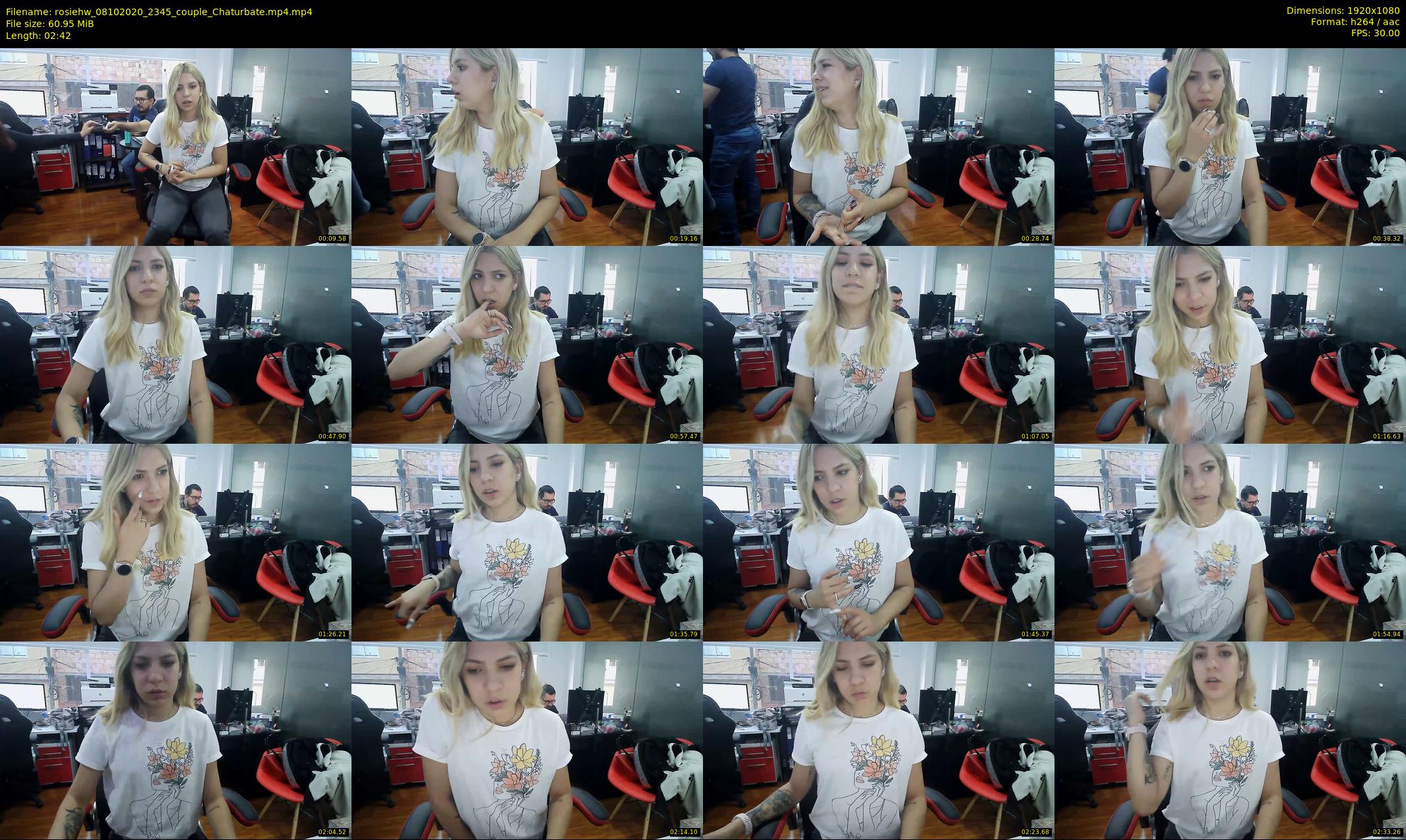 rosiehw — 3 minute Chaturbate couple cam show recording, 1080p, Oct 8, 2020