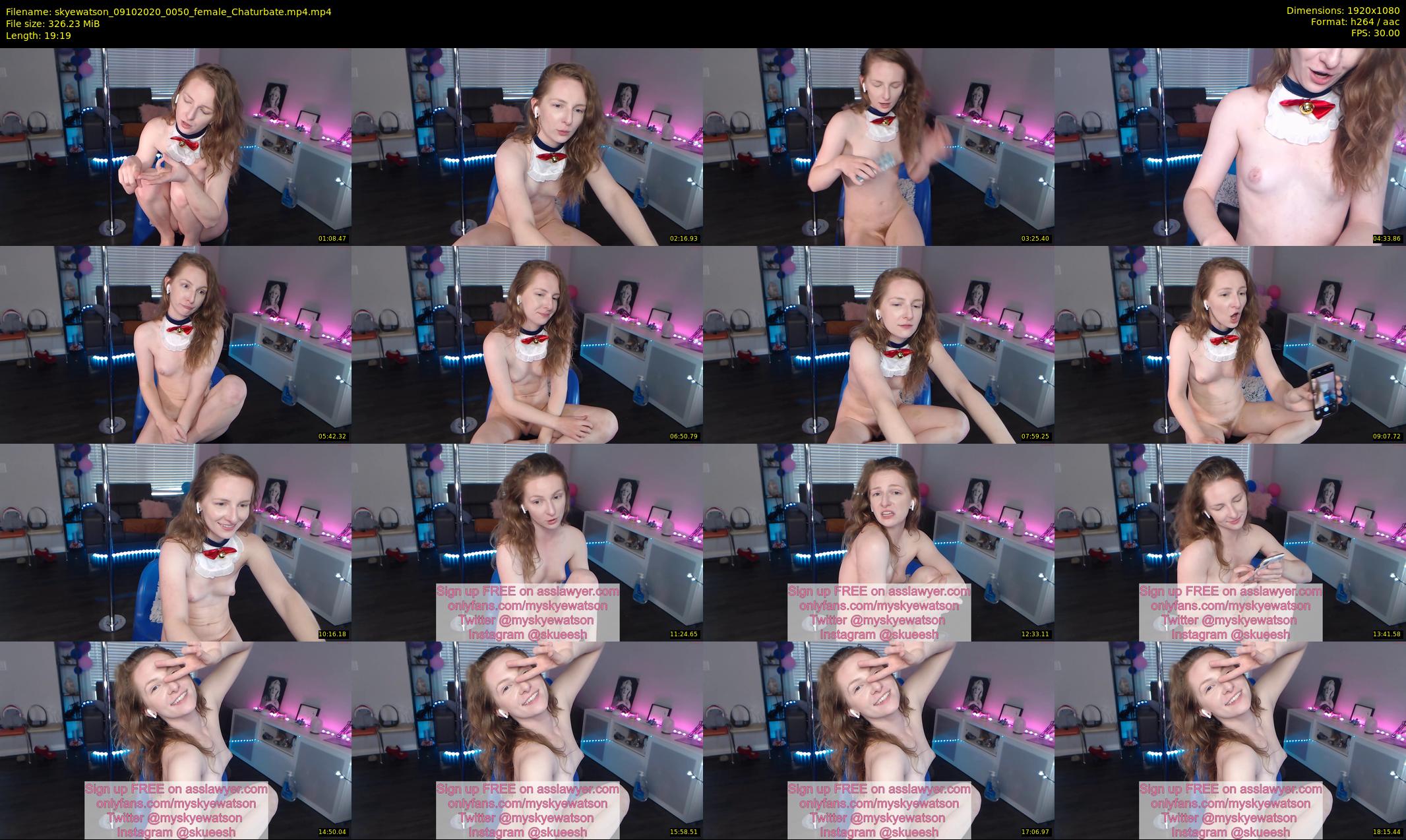 skyewatson — 20 minute Chaturbate female cam show recording, 1080p, Oct 9, 2020