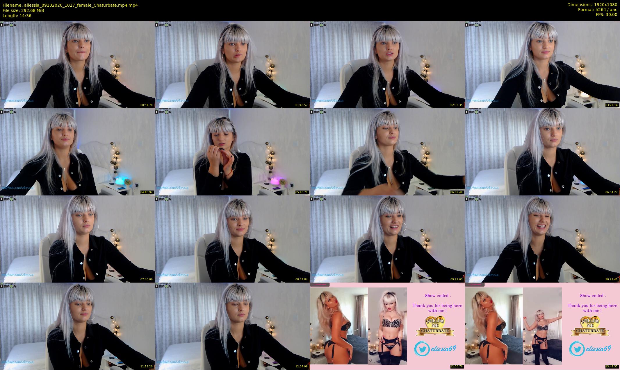 aliessia — 15 minute Chaturbate female cam show recording, 1080p, Oct 9, 2020