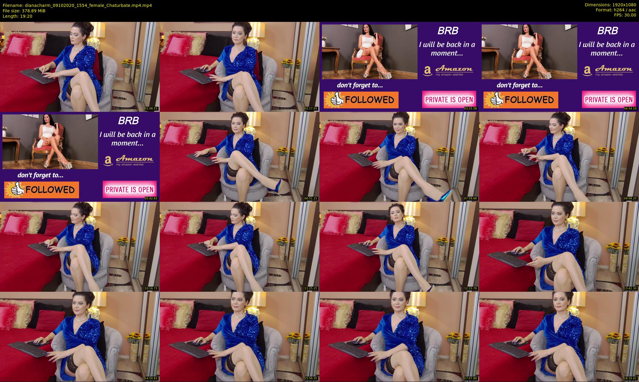 dianacharm — 20 minute Chaturbate female cam show recording, 1080p, Oct 9, 2020