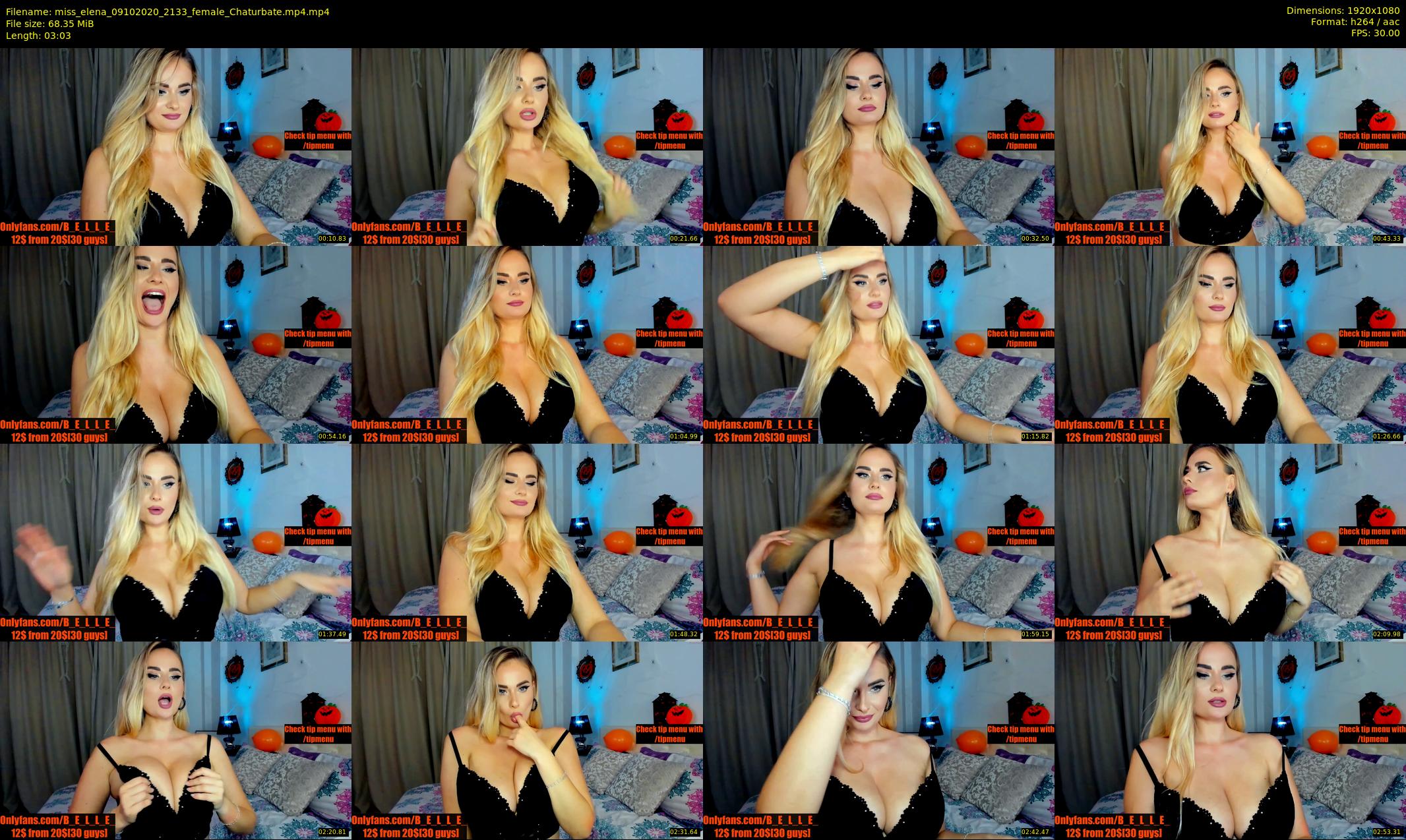 miss_elena — 4 minute Chaturbate female cam show recording, 1080p, Oct 9, 2020