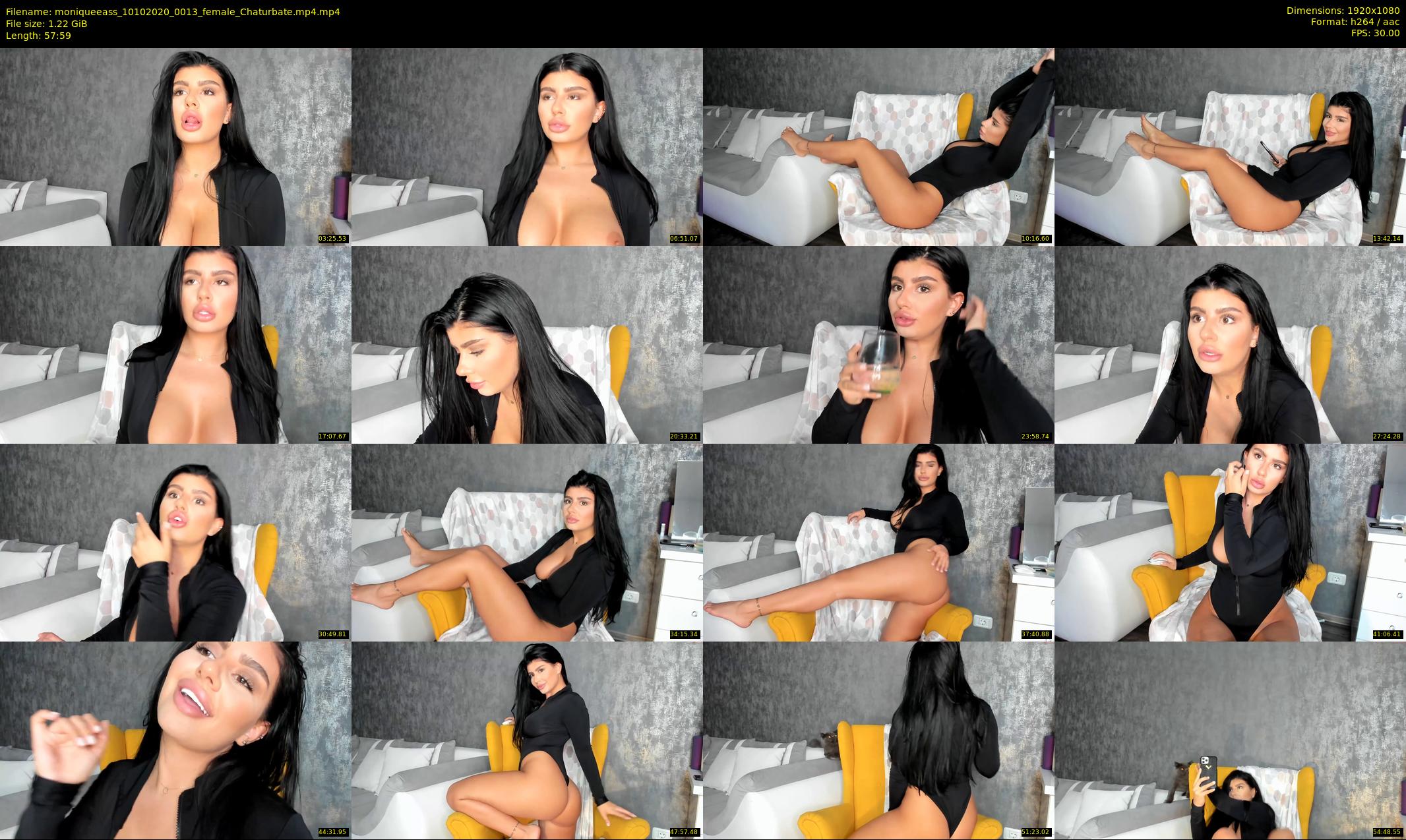 moniqueeass — 58 minute Chaturbate female cam show recording, 1080p, Oct 10, 2020