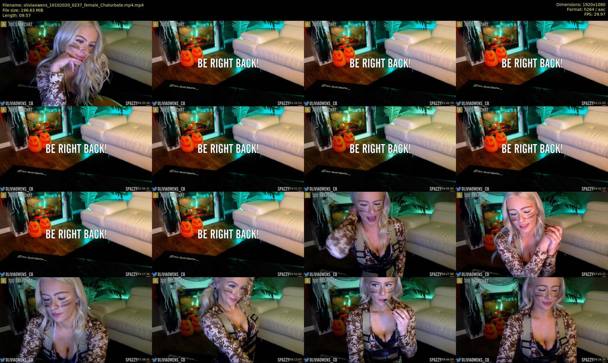 oliviaowens — 10 minute Chaturbate female cam show recording, 1080p, Oct 10, 2020