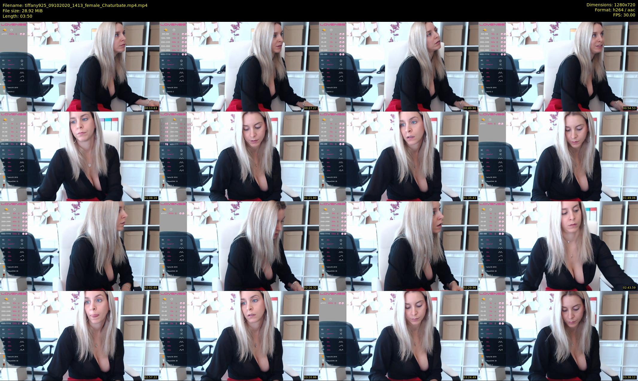 tiffany925 — 4 minute Chaturbate female cam show recording, 720p, Oct 9, 2020