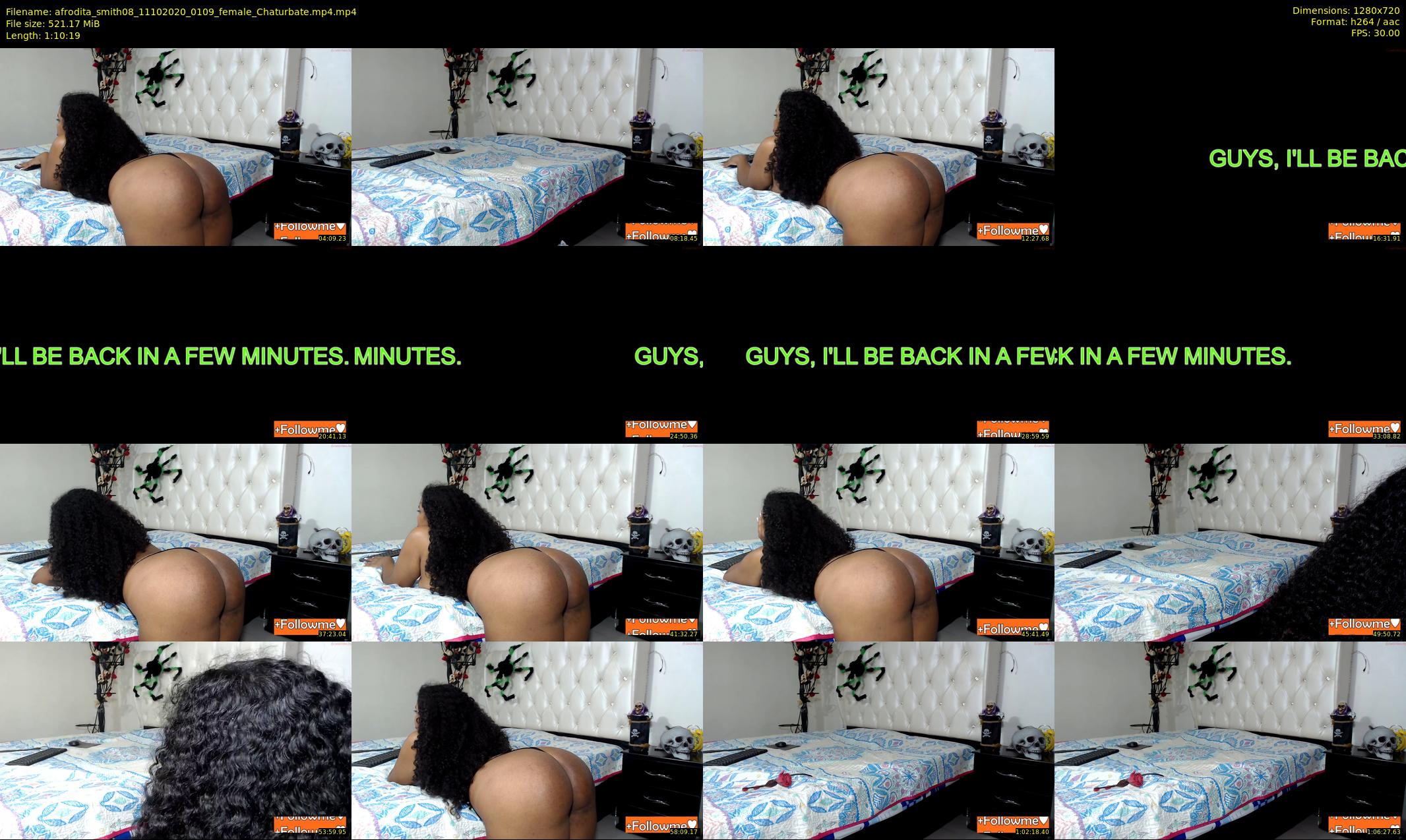 afrodita_smith08 — 71 minute Chaturbate female cam show recording, 720p, Oct 11, 2020