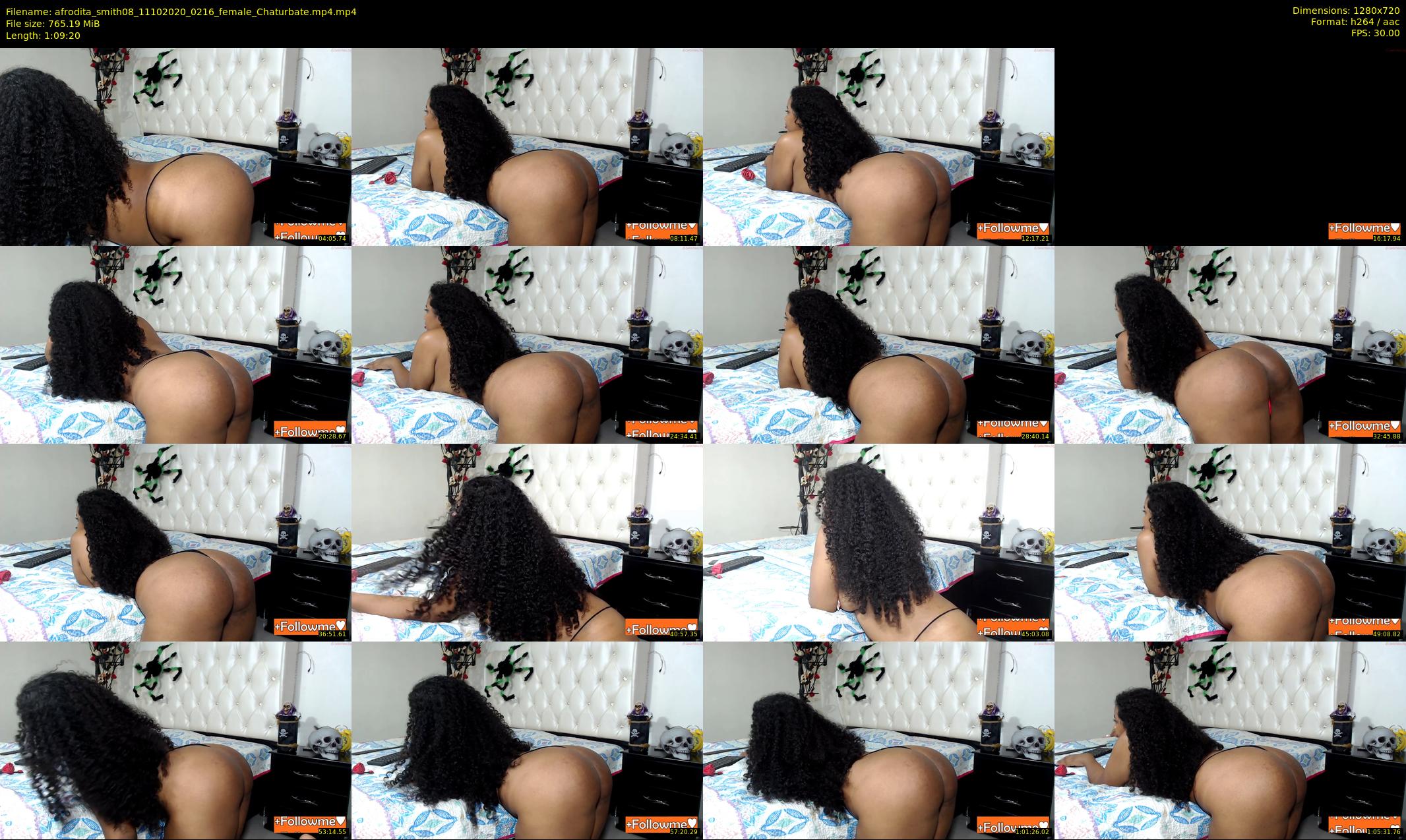 afrodita_smith08 — 70 minute Chaturbate female cam show recording, 720p, Oct 11, 2020