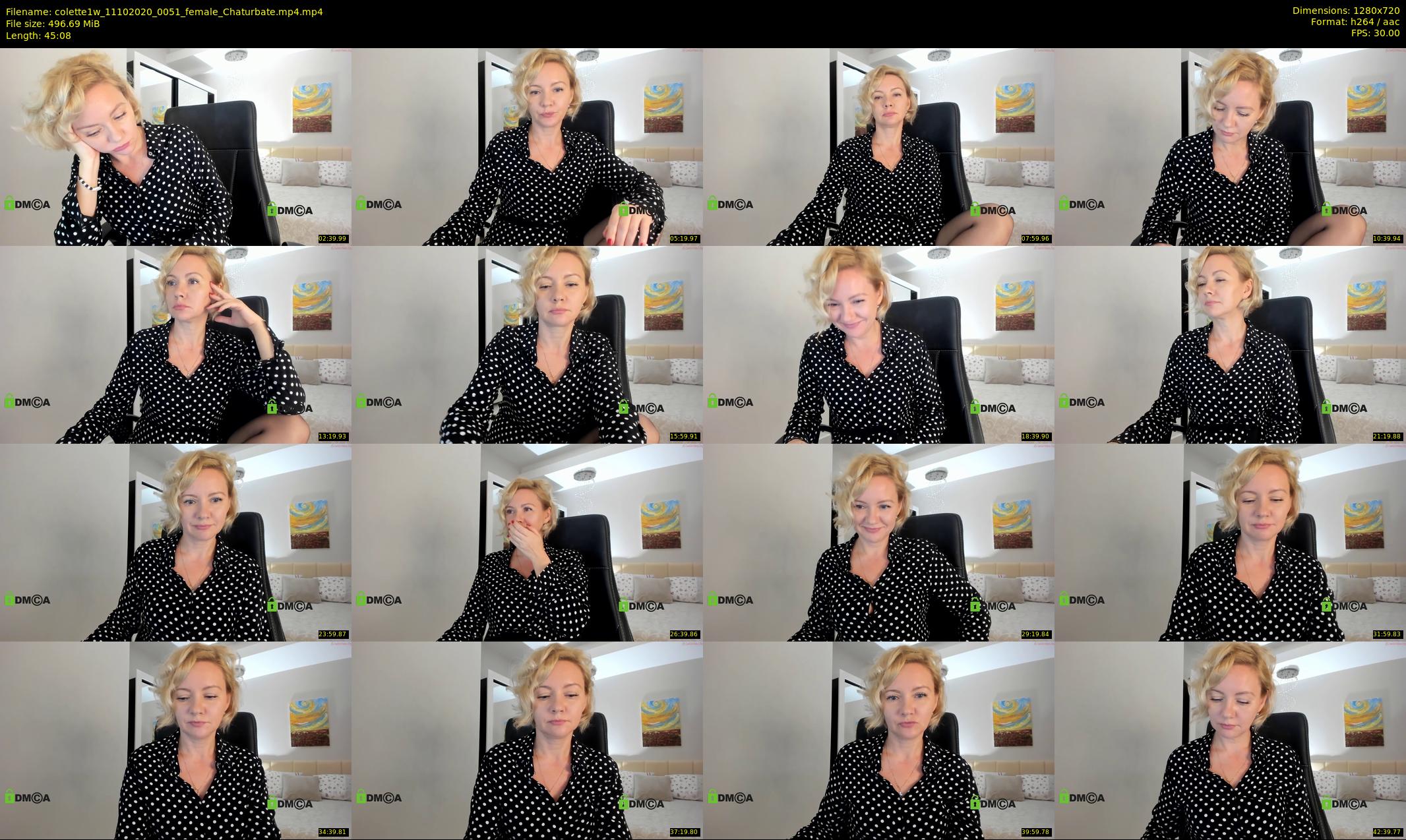 colette1w — 46 minute Chaturbate female cam show recording, 720p, Oct 11, 2020