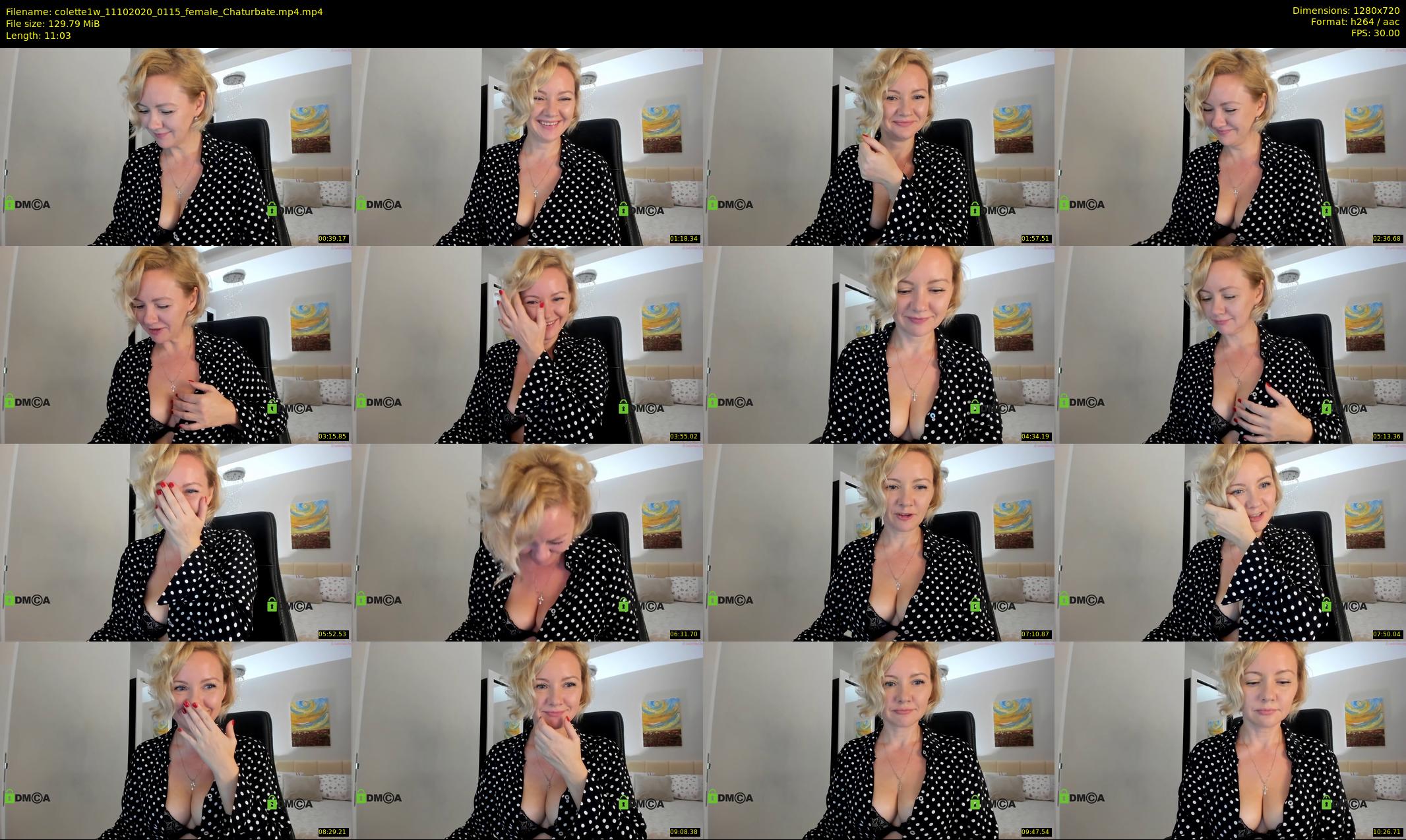 colette1w — 12 minute Chaturbate female cam show recording, 720p, Oct 11, 2020