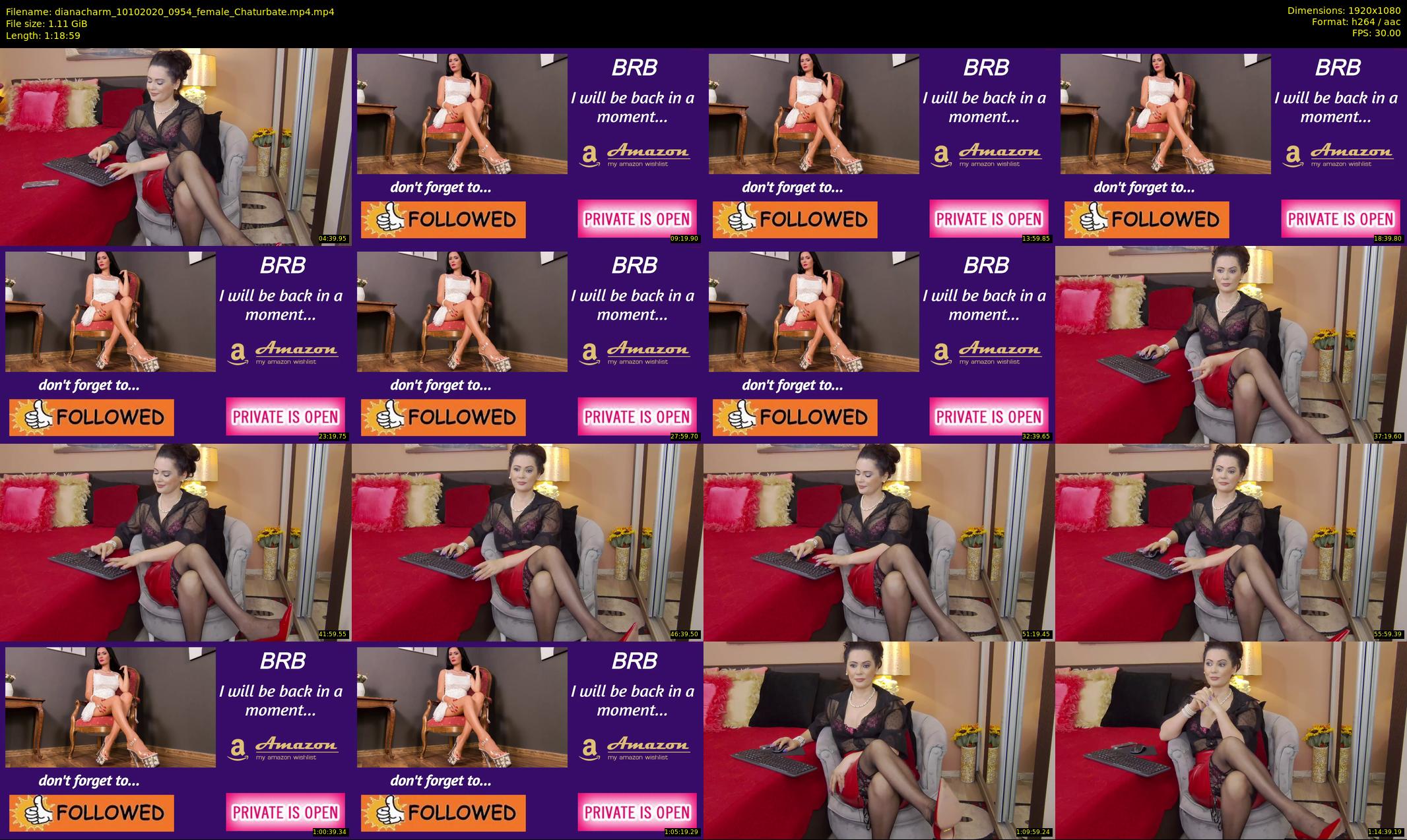 dianacharm — 79 minute Chaturbate female cam show recording, 1080p, Oct 10, 2020