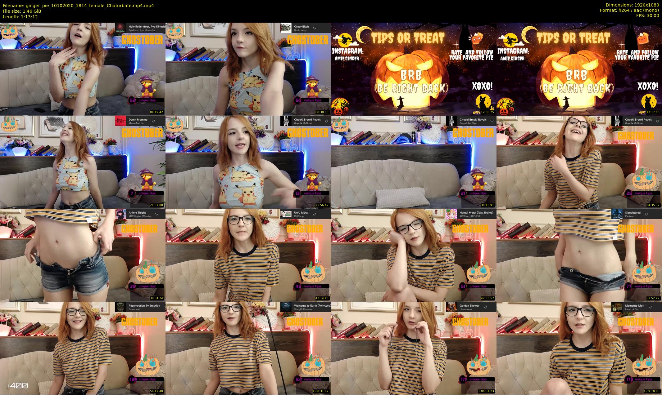 ginger_pie — 74 minute Chaturbate female cam show recording, 1080p, Oct 10, 2020