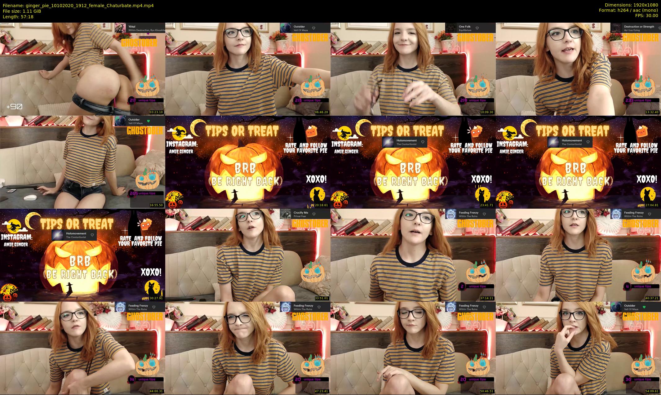 ginger_pie — 58 minute Chaturbate female cam show recording, 1080p, Oct 10, 2020