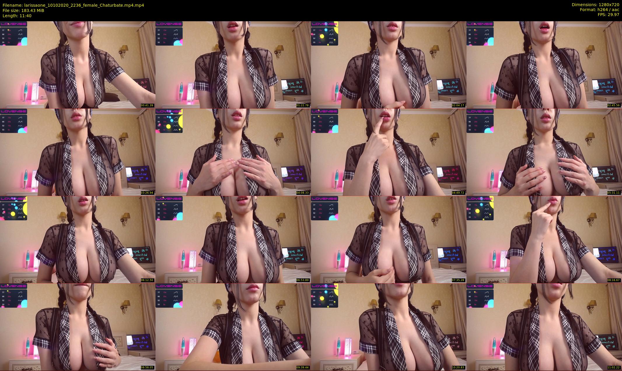 larissaone — 12 minute Chaturbate female cam show recording, 720p, Oct 10, 2020