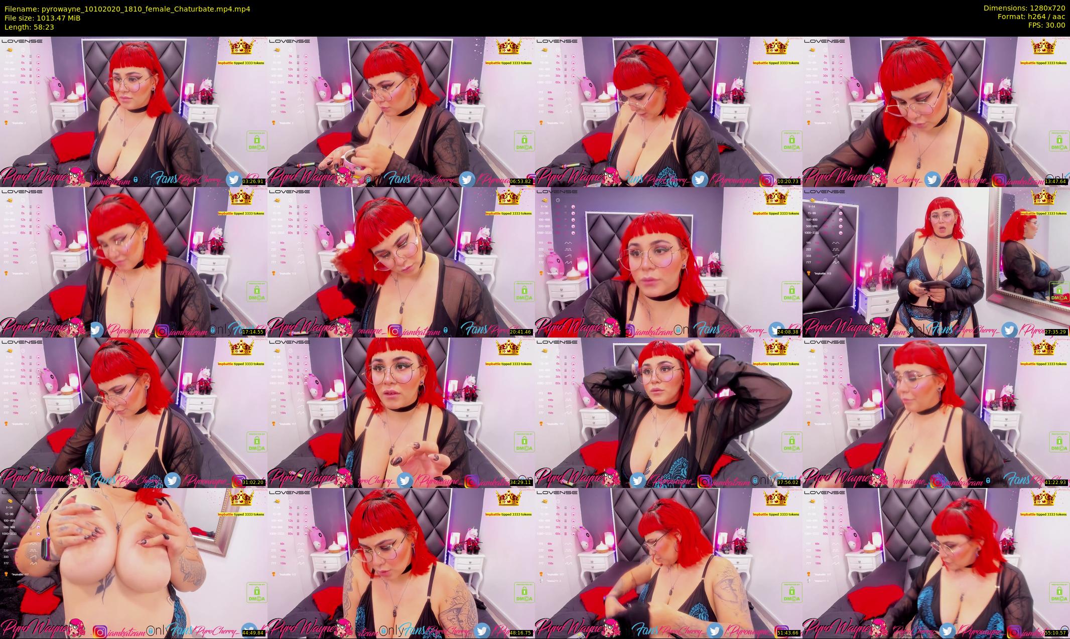 pyrowayne — 59 minute Chaturbate female cam show recording, 720p, Oct 10, 2020