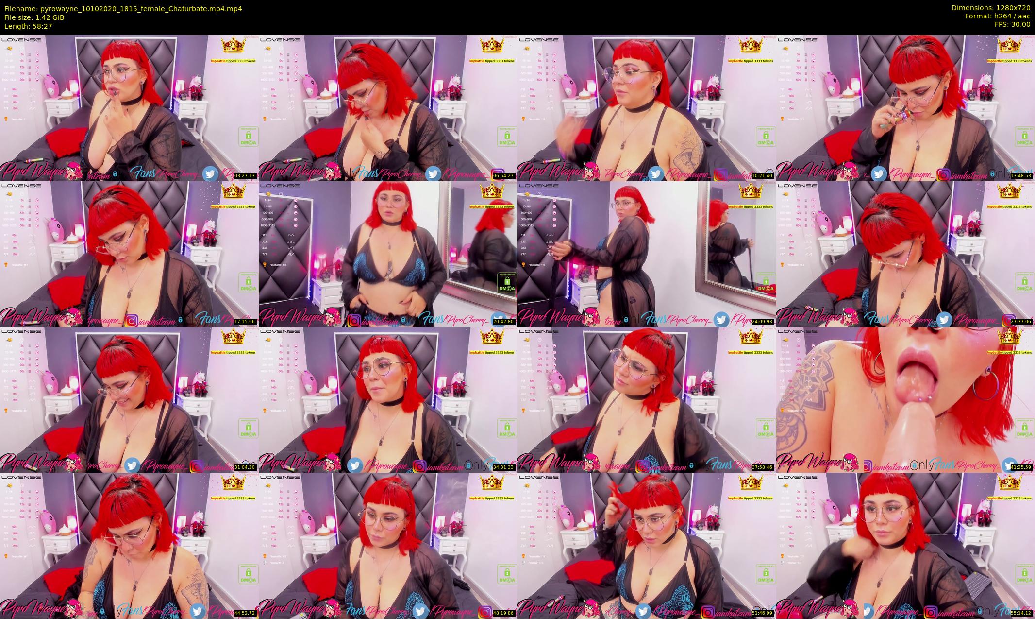 pyrowayne — 59 minute Chaturbate female cam show recording, 720p, Oct 10, 2020